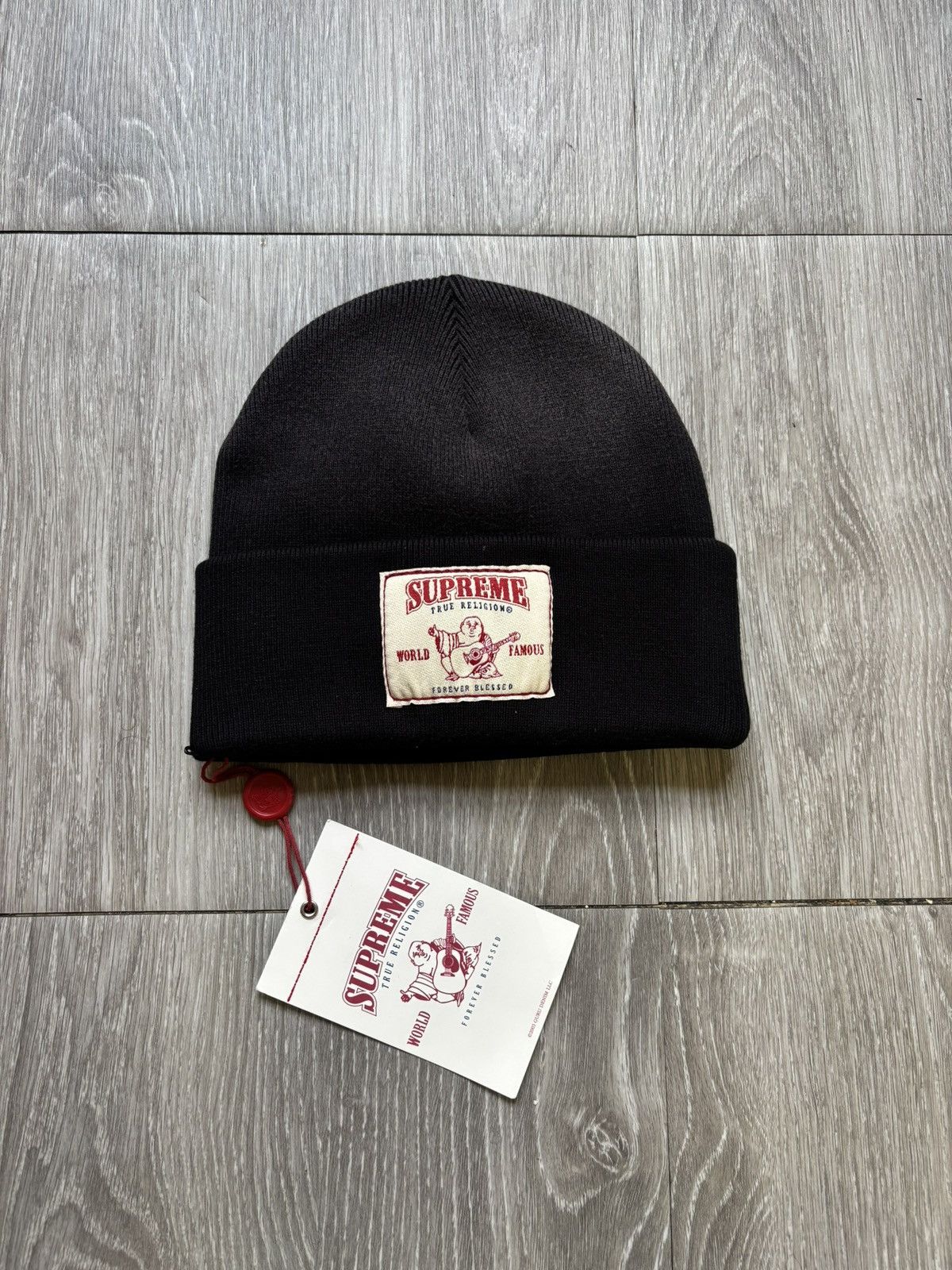 Supreme × True Religion Supreme True Religion Black Beanie FW25 Size ONE SIZE - 4 Thumbnail