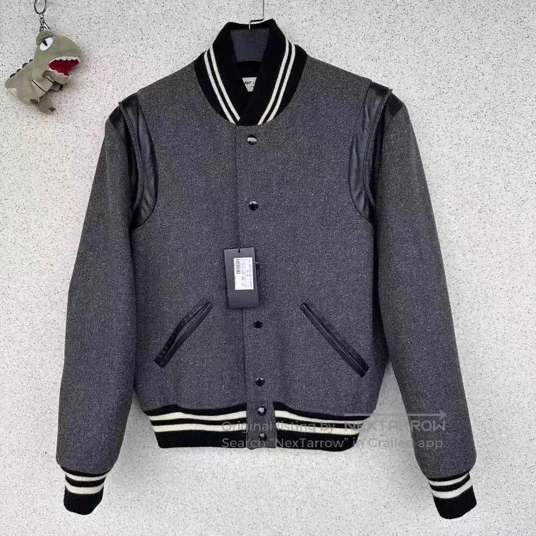 Saint Laurent Paris Saint Laurent SLP Gray Baseball Jacket. Size US M / EU 48-50 / 2 - 1 Thumbnail