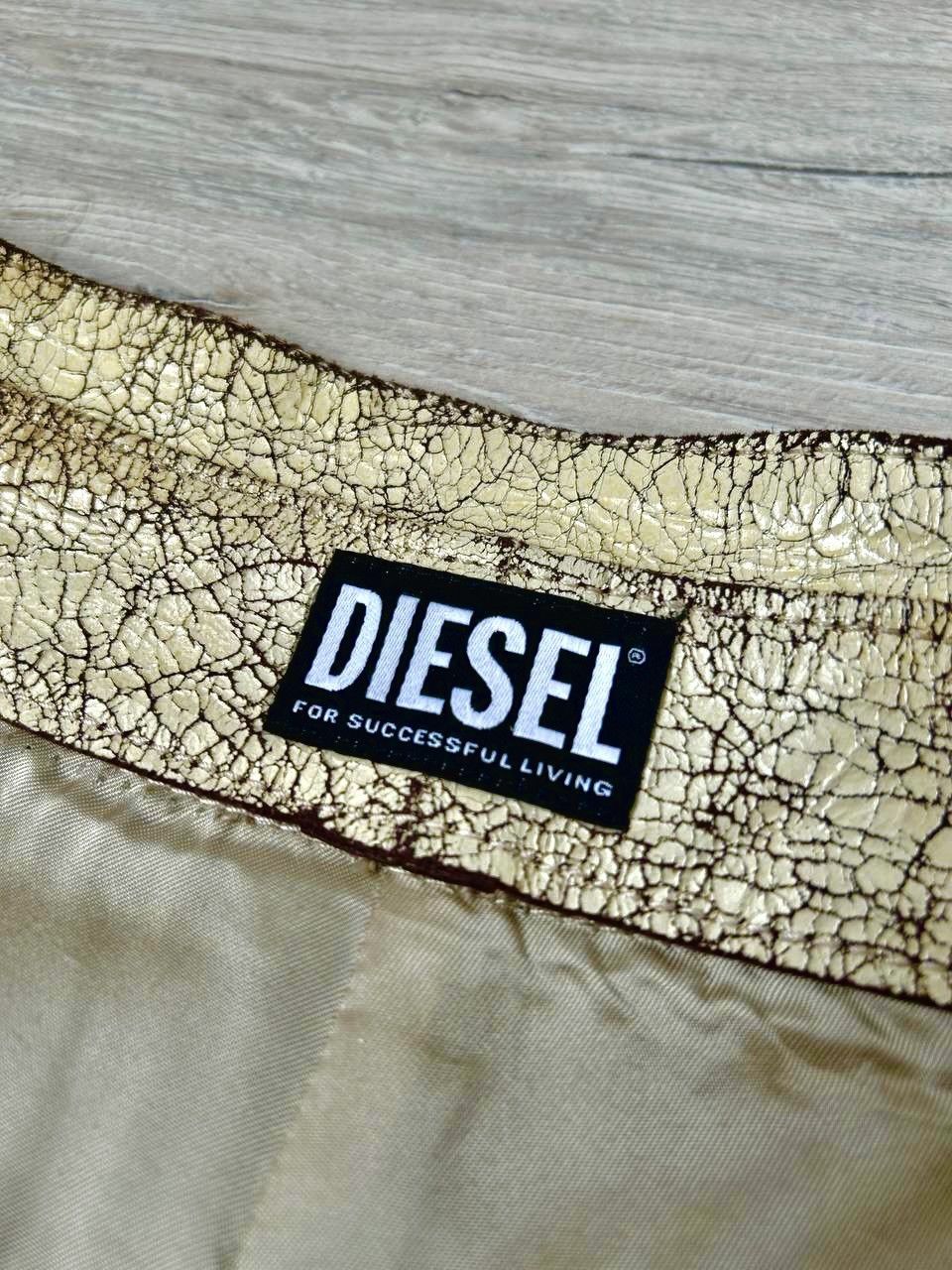 Diesel DIESEL P-ALAN CRACKED GOLD COATED DISTRESSED LEATHER PANTS Size US 36 / EU 52 - 10 Thumbnail