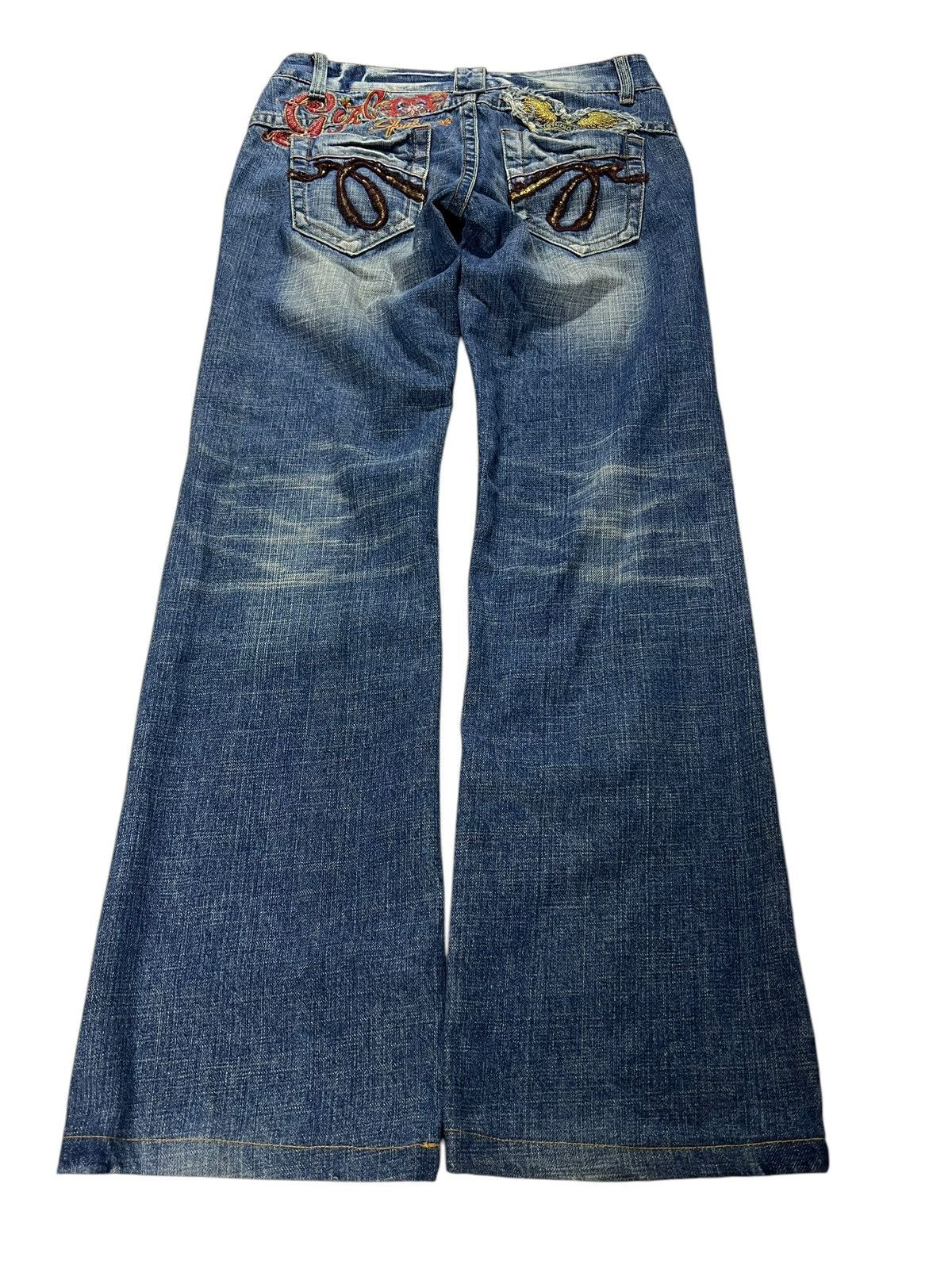 If Six Was Nine × Japanese Brand STUDIO R P&DENIM FLARE JEANS Size 29" - 2 Thumbnail