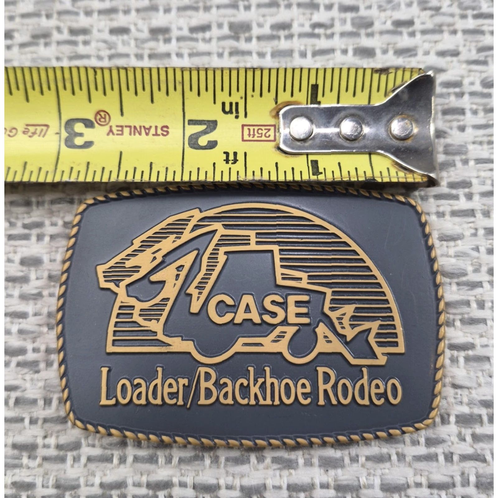 Equipment Case Buckle Mens Gold Brass Western Loader Backhoe Rodeo Logo Construction Size ONE SIZE - 3 Thumbnail