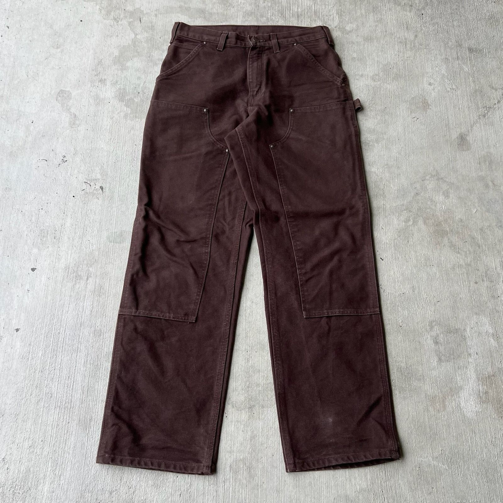 Carhartt × Vintage Carhartt brown double knee work wear carpenter pants Size US 31 - 1 Thumbnail