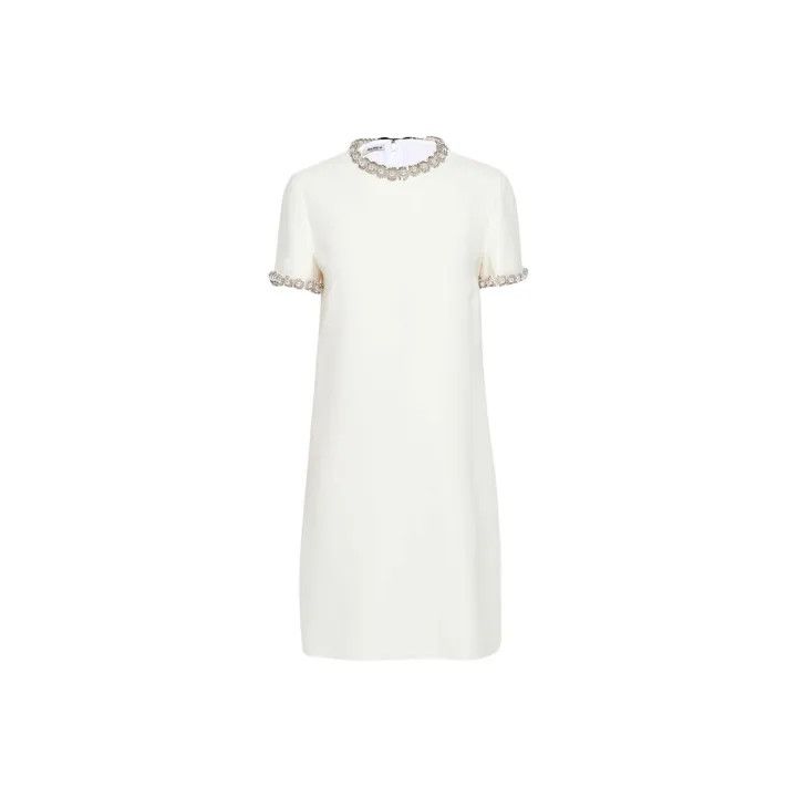 Miu Miu Miu Miu SS22 Mini Dress with Beaded Details 0079 Size S / US 4 / IT 40 - 1 Thumbnail
