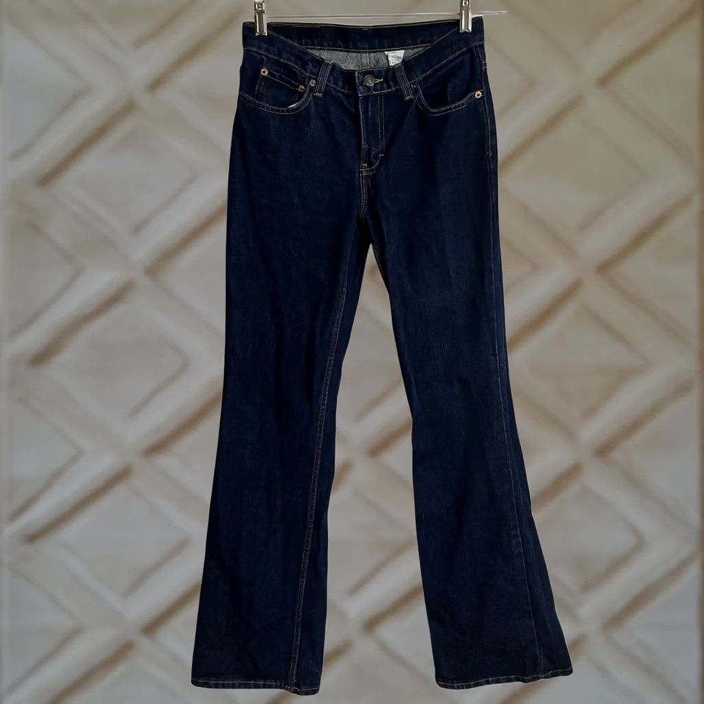Jordache VINTAGE Jordache Jeans Womens 27 Dark Blue Flare Leg Wash Denim Mid Rise Size 27x31 Size 27" / US 4 / IT 40 - 1 Thumbnail