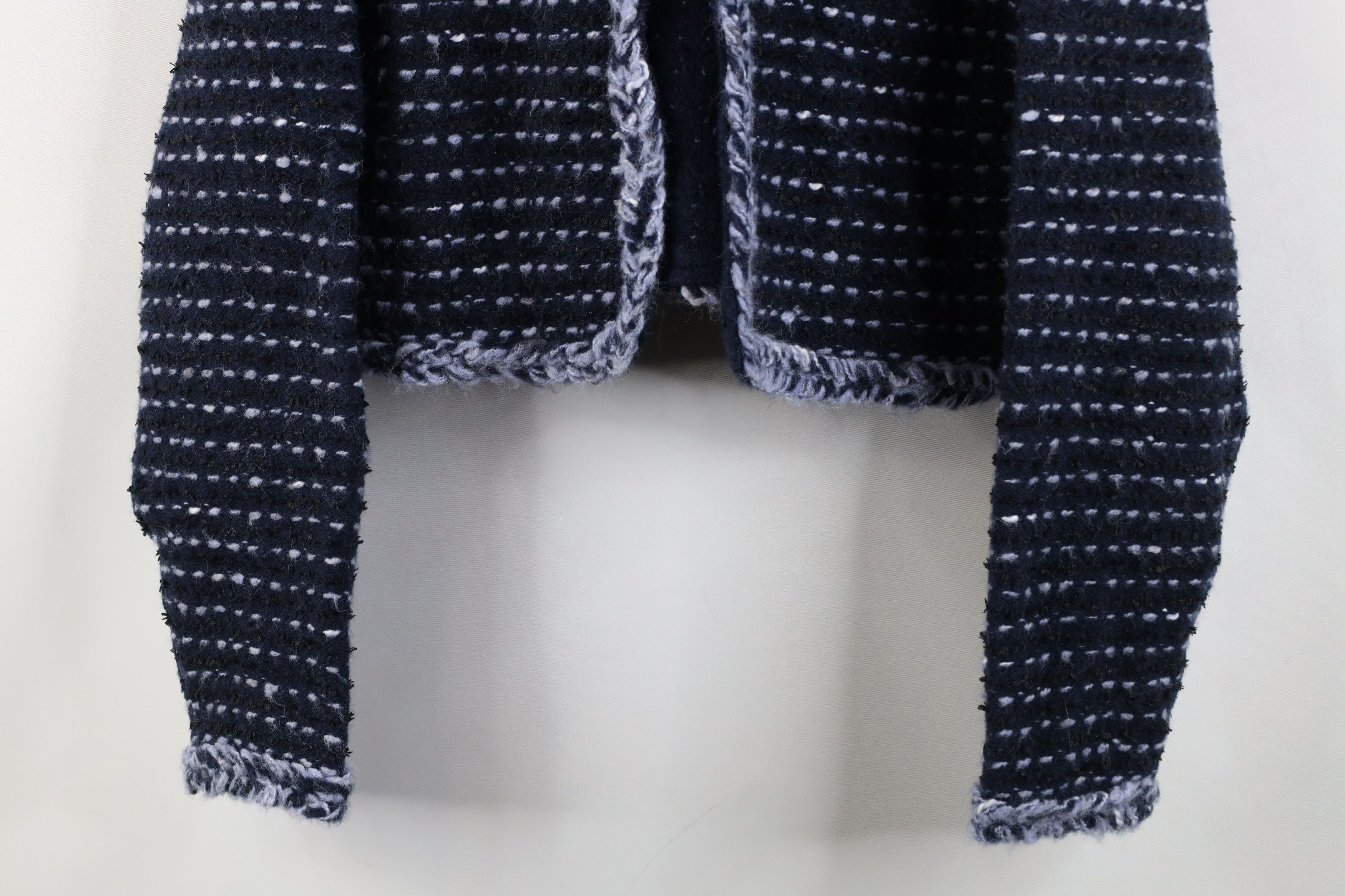 J.Crew J Crew Marled Yarn Wool Alpaca Lady Jacket Striped Blue Size M / US 6-8 / IT 42-44 - 3 Thumbnail