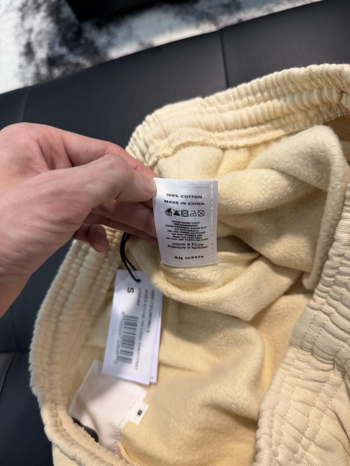 Sp5der Size Small - Sp5der Worldwide Cream Stone Sweatpants Spider Size US 30 / EU 46 - 10 Thumbnail