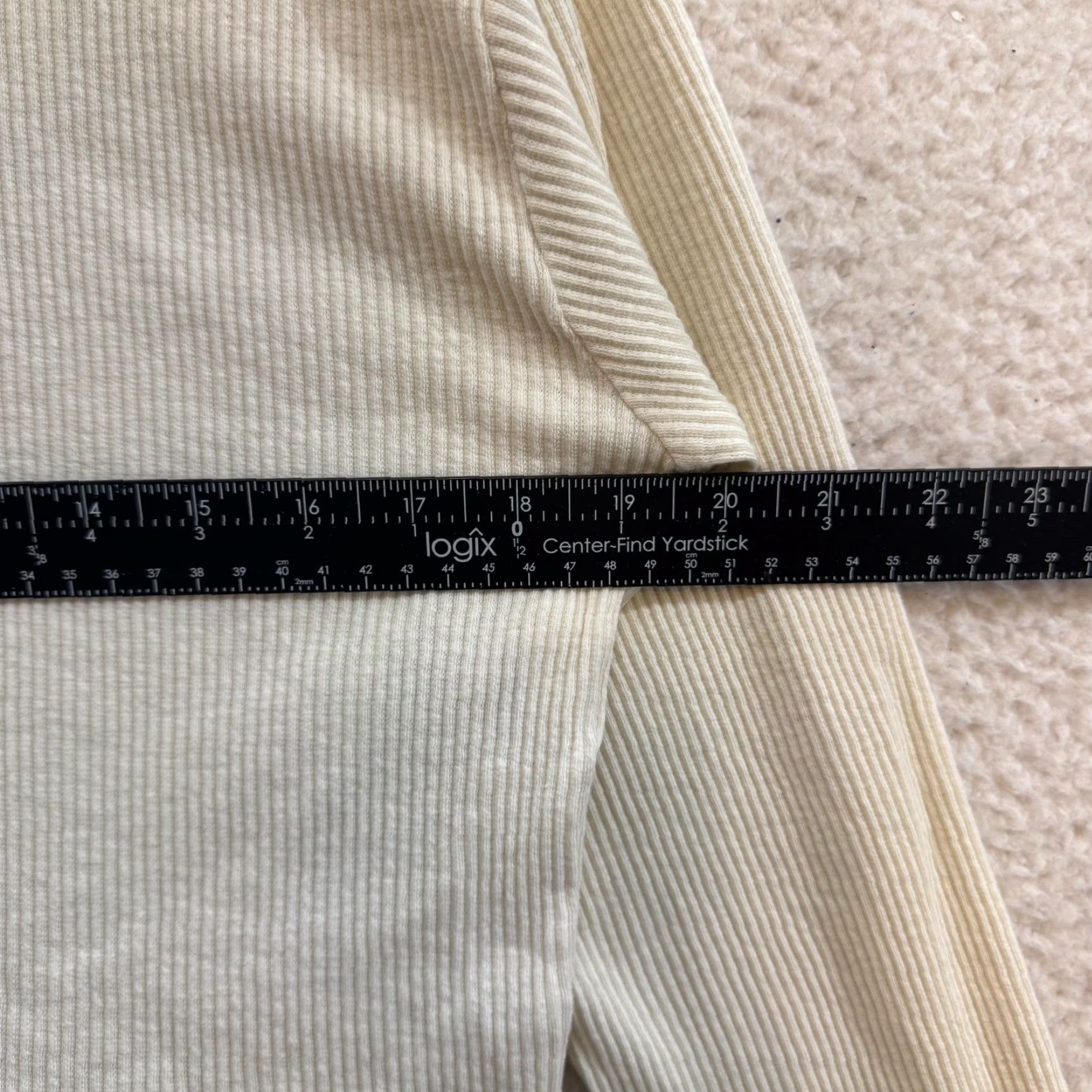 Levi's VINTAGE? Levi's Henley Long Sleeve Top Shirt M Ivory Rib Knit Women Size M / US 6-8 / IT 42-44 - 5 Thumbnail