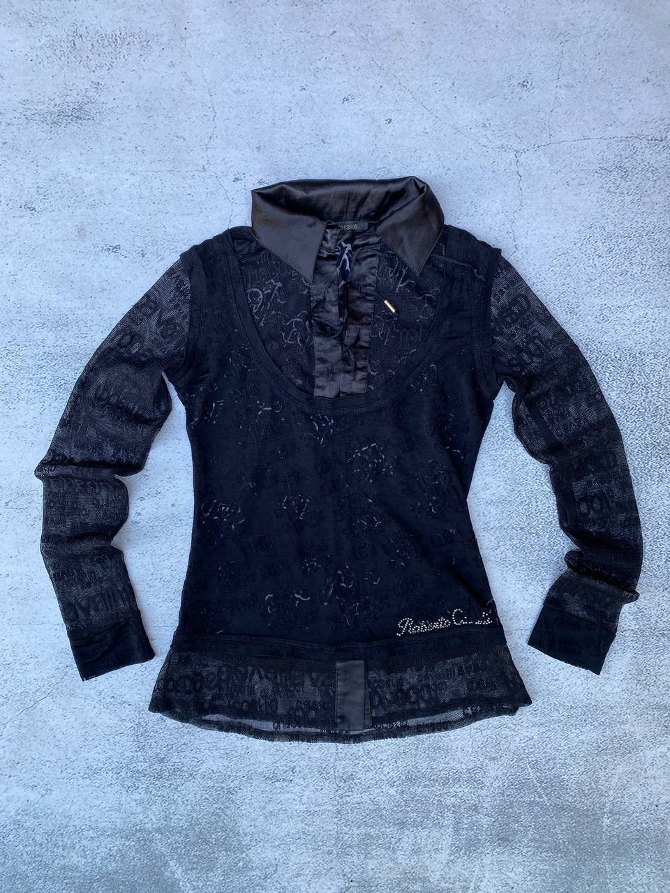 Roberto Cavalli Vintage Faded Distressed Avant Garde Bloose