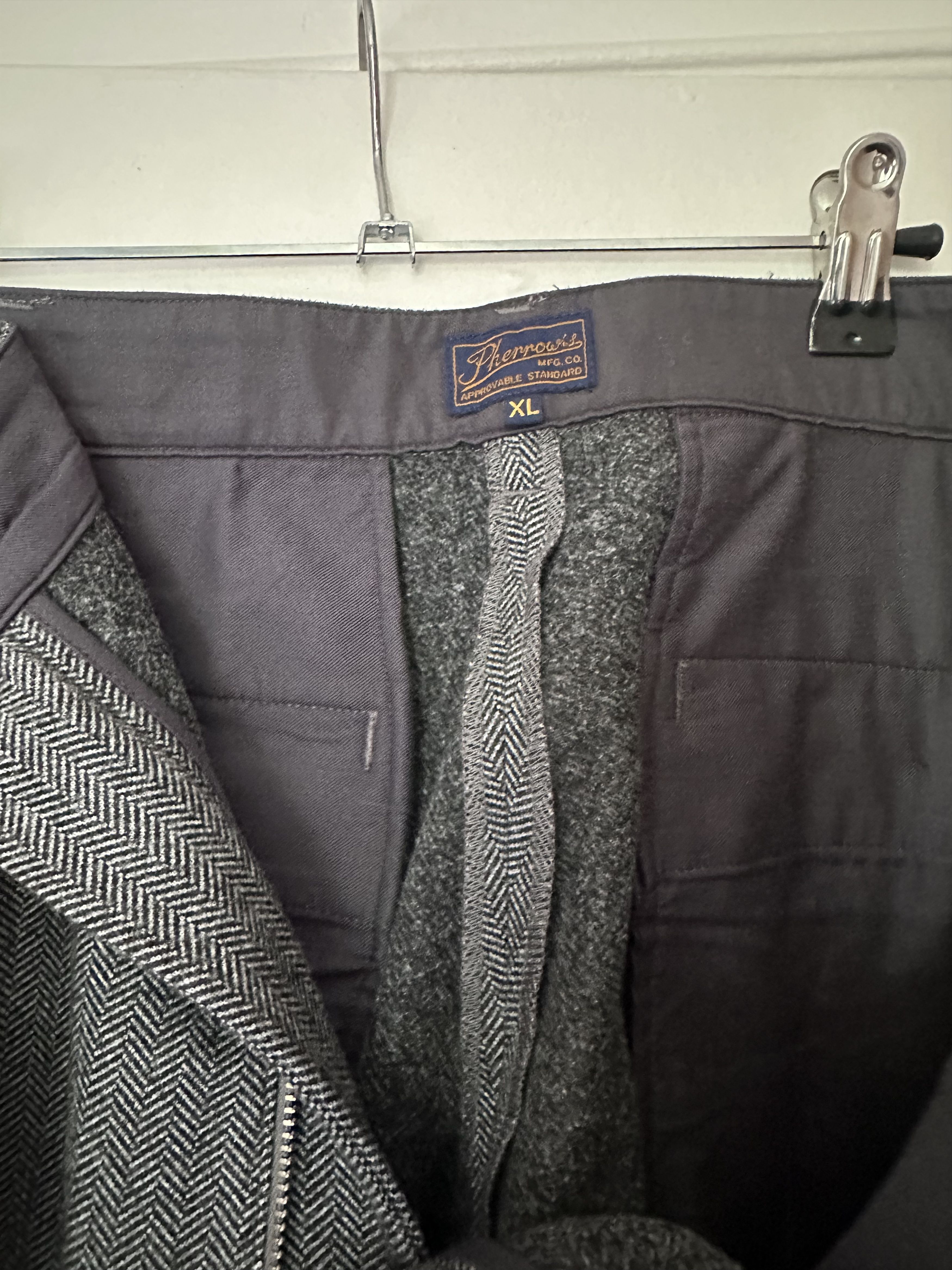Pherrow's Pherrow's Wool Tailored Black Herringbone Suit Size 44R - 10 Thumbnail