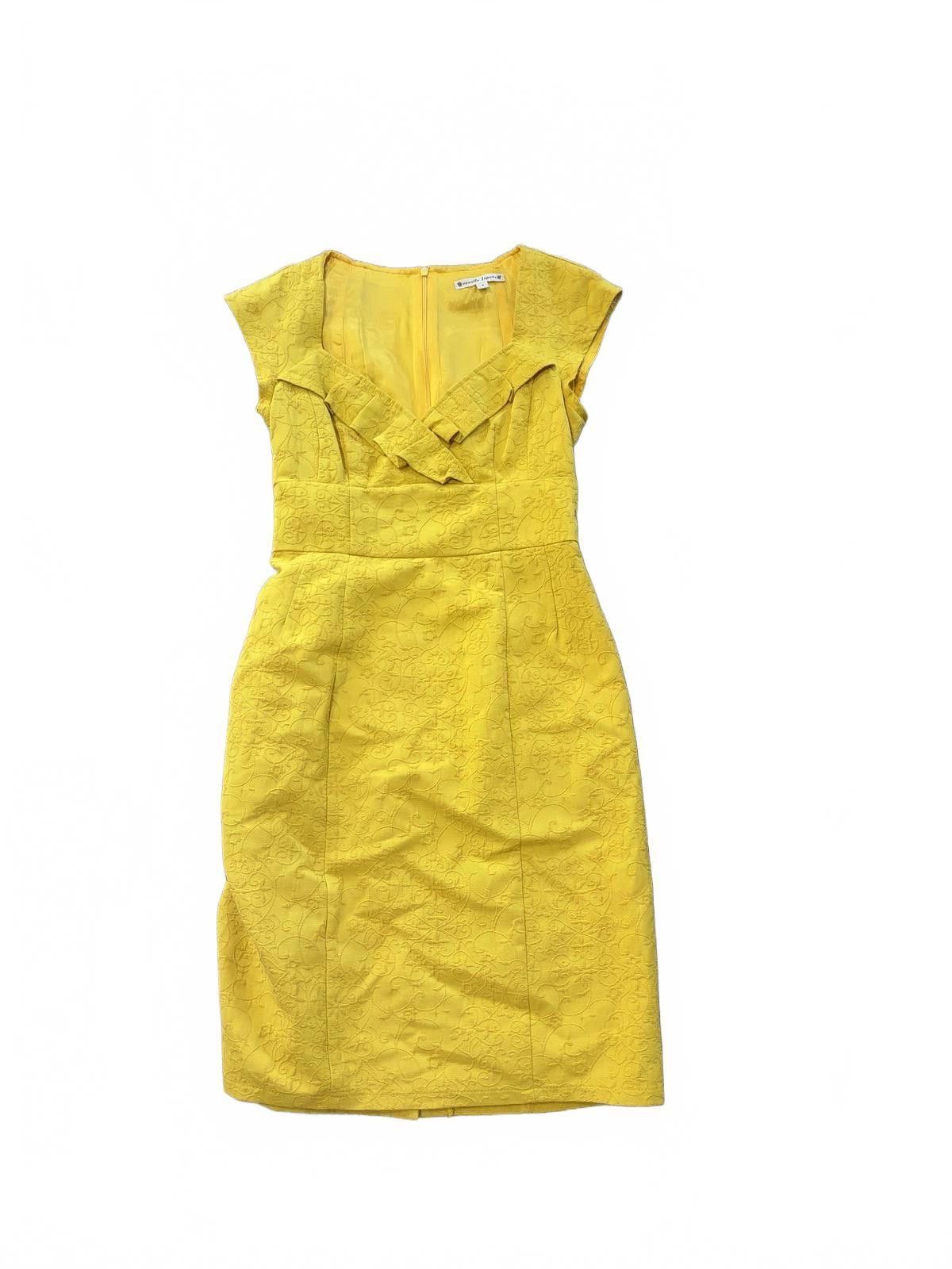 Other Nanette Lepore Mustard Yellow Textured Cap Sleeve Dress sz 8 Size M / US 6-8 / IT 42-44 - 1 Thumbnail