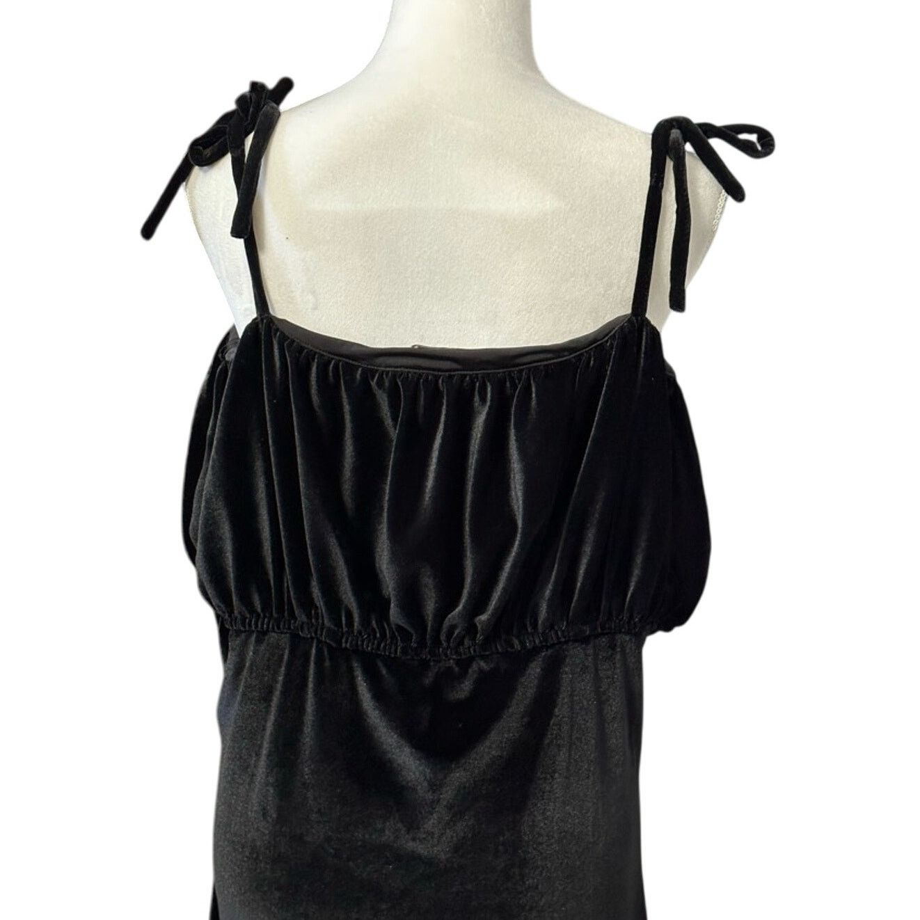 Other Zelie For She Blouson Maxi Dress Velour Sleeveless Black 1X Size XL / US 12-14 / IT 48-50 - 6 Thumbnail