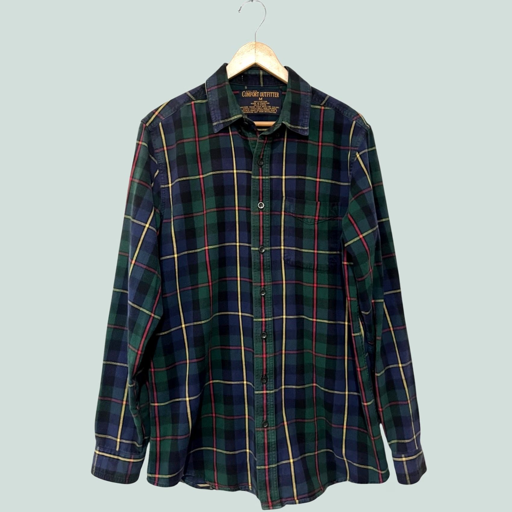 Vintage VINTAGE Shirt Men's Scotch Plaid Flannel Button Up Green Navy 90s Cotton M Mens Size US M / EU 48-50 / 2 - 1 Thumbnail