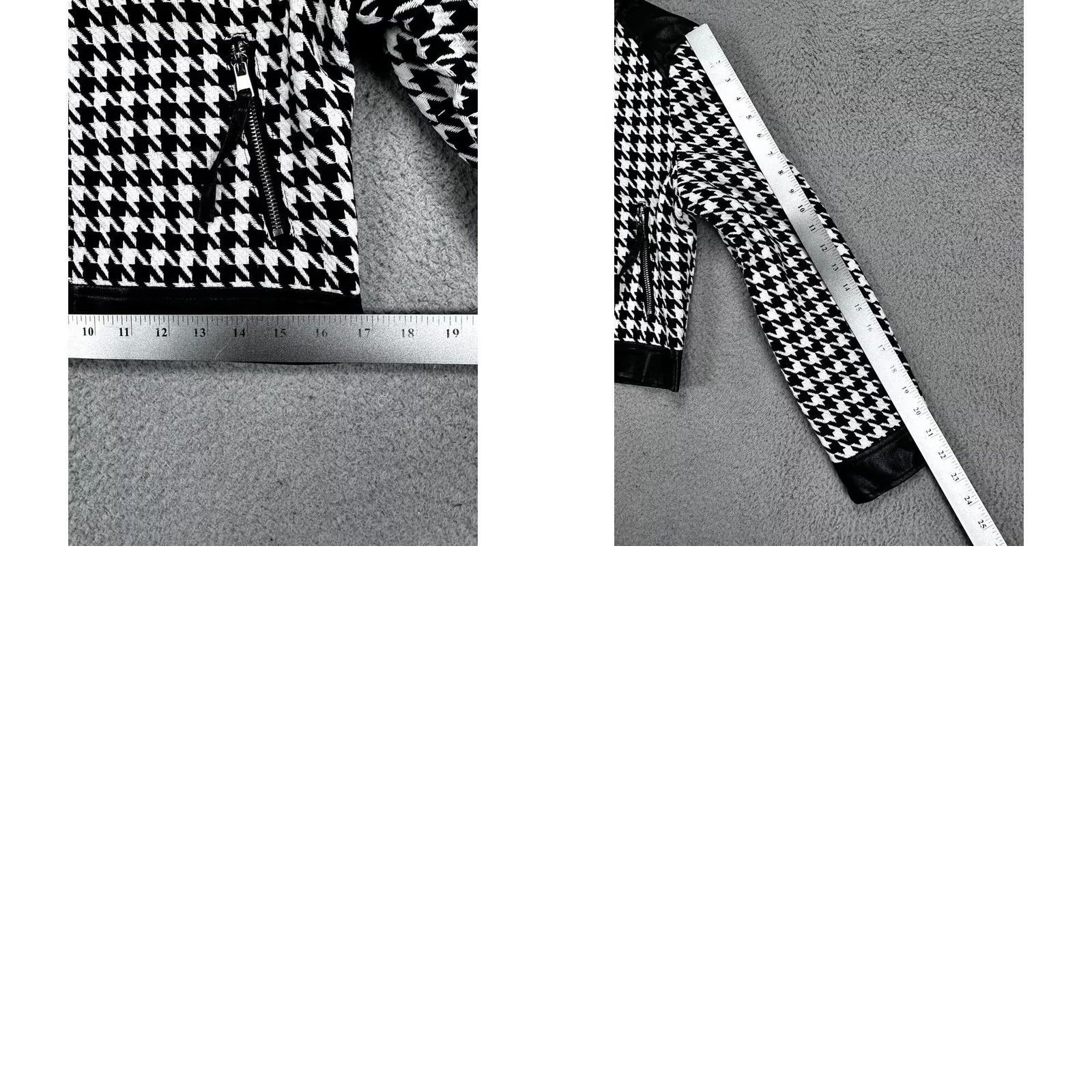 Vintage Venti6 Jacket Womens M Black Houndstooth Full Zip Coat Ladies NEW Size M / US 6-8 / IT 42-44 - 9 Thumbnail