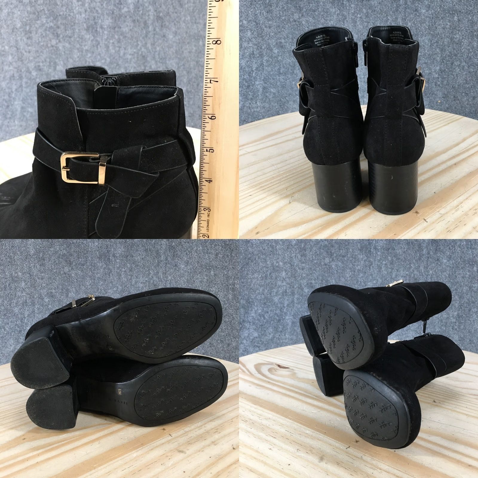 Vintage Kelly & Katie Boots Womens 6.5 M Alburitel Heeled Side Zip Ankle Bootie Black Boots Size US 7 / IT 37 - 9 Thumbnail