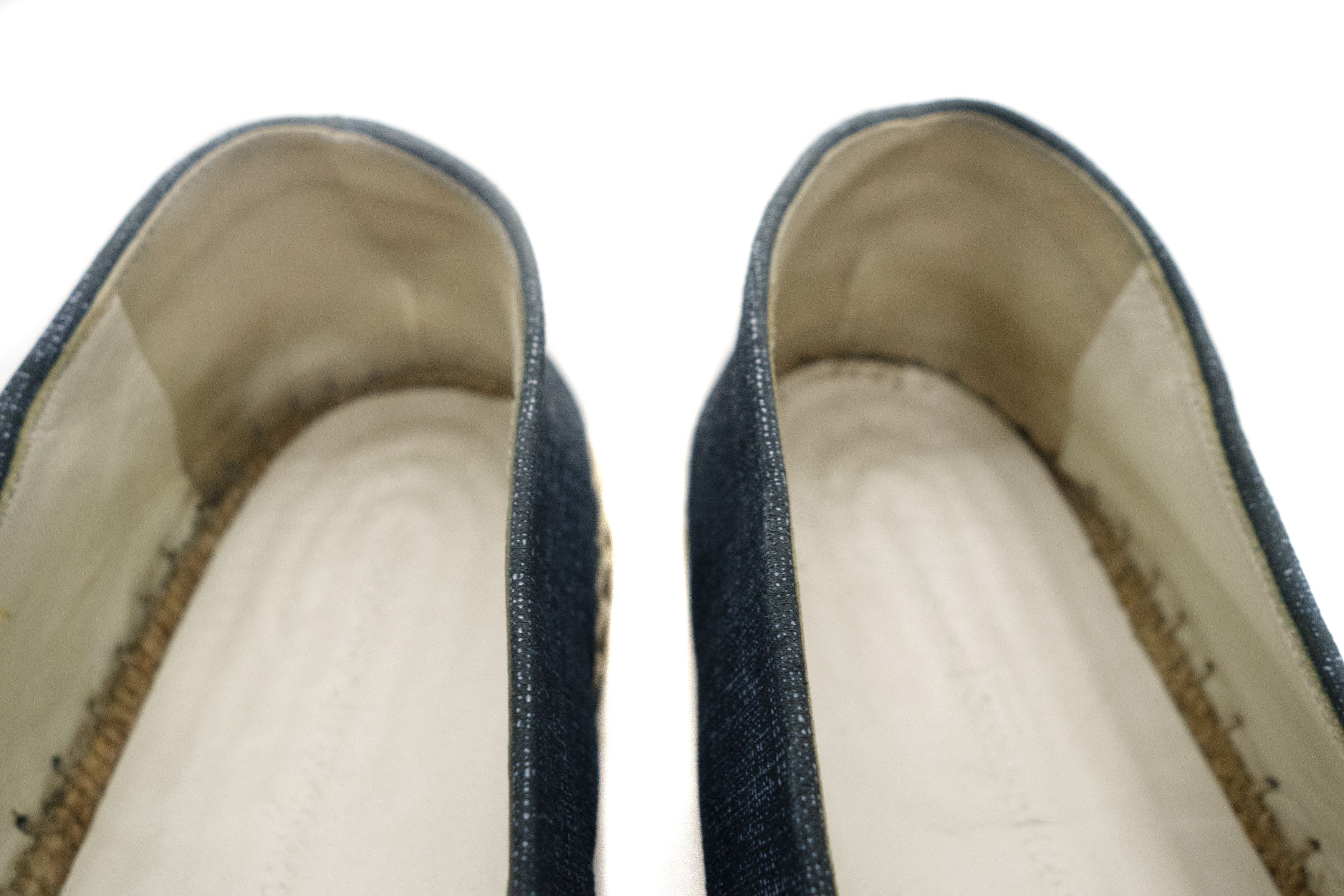Salvatore Ferragamo Vara Bow Espadrille Denim Flats Size US 7 / IT 37 - 8 Thumbnail