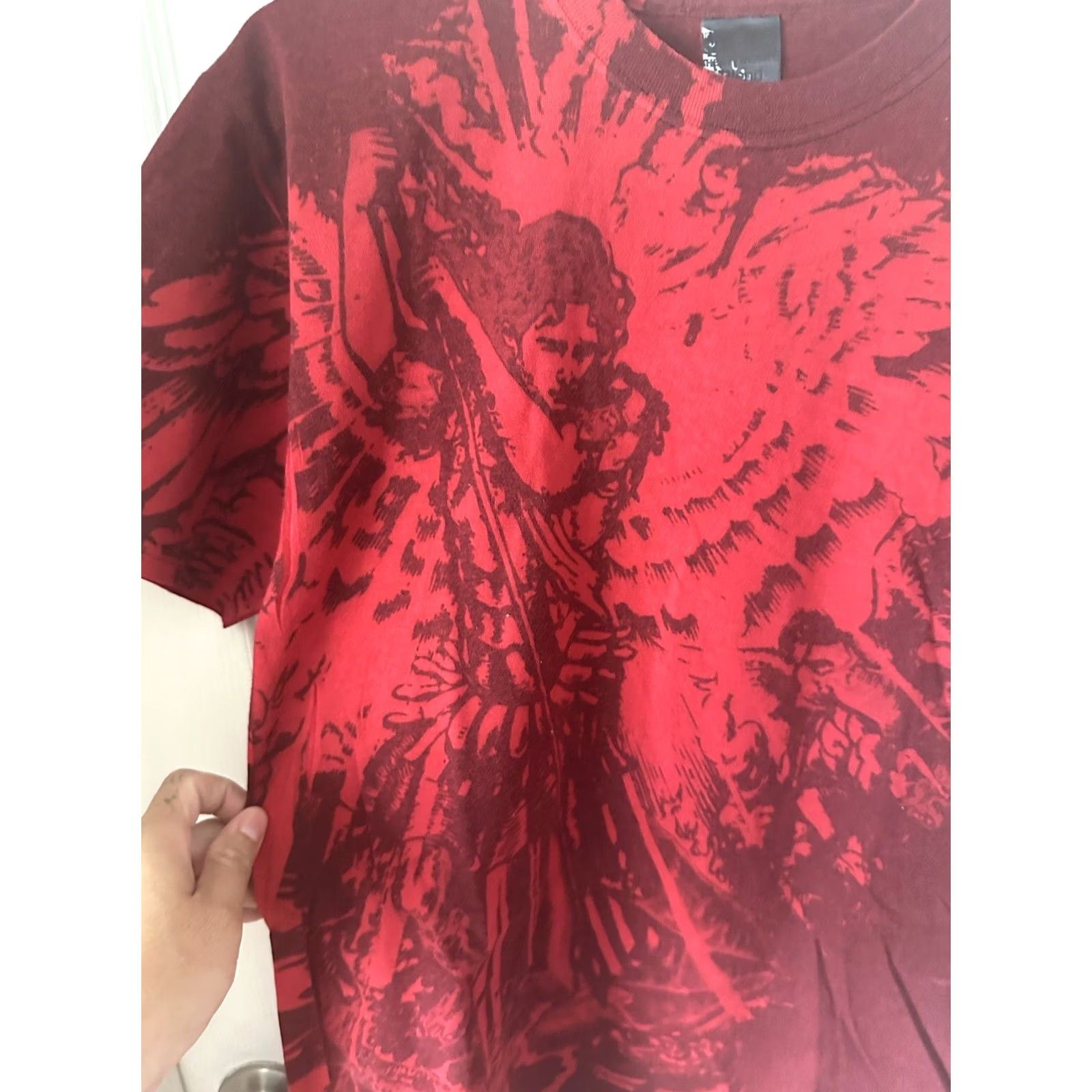 Jerzees VINTAGE JERZEES Red AOP St. Michael Defend US ALL Shirt Adult Medium 90s RARE Men Size US M / EU 48-50 / 2 - 4 Thumbnail