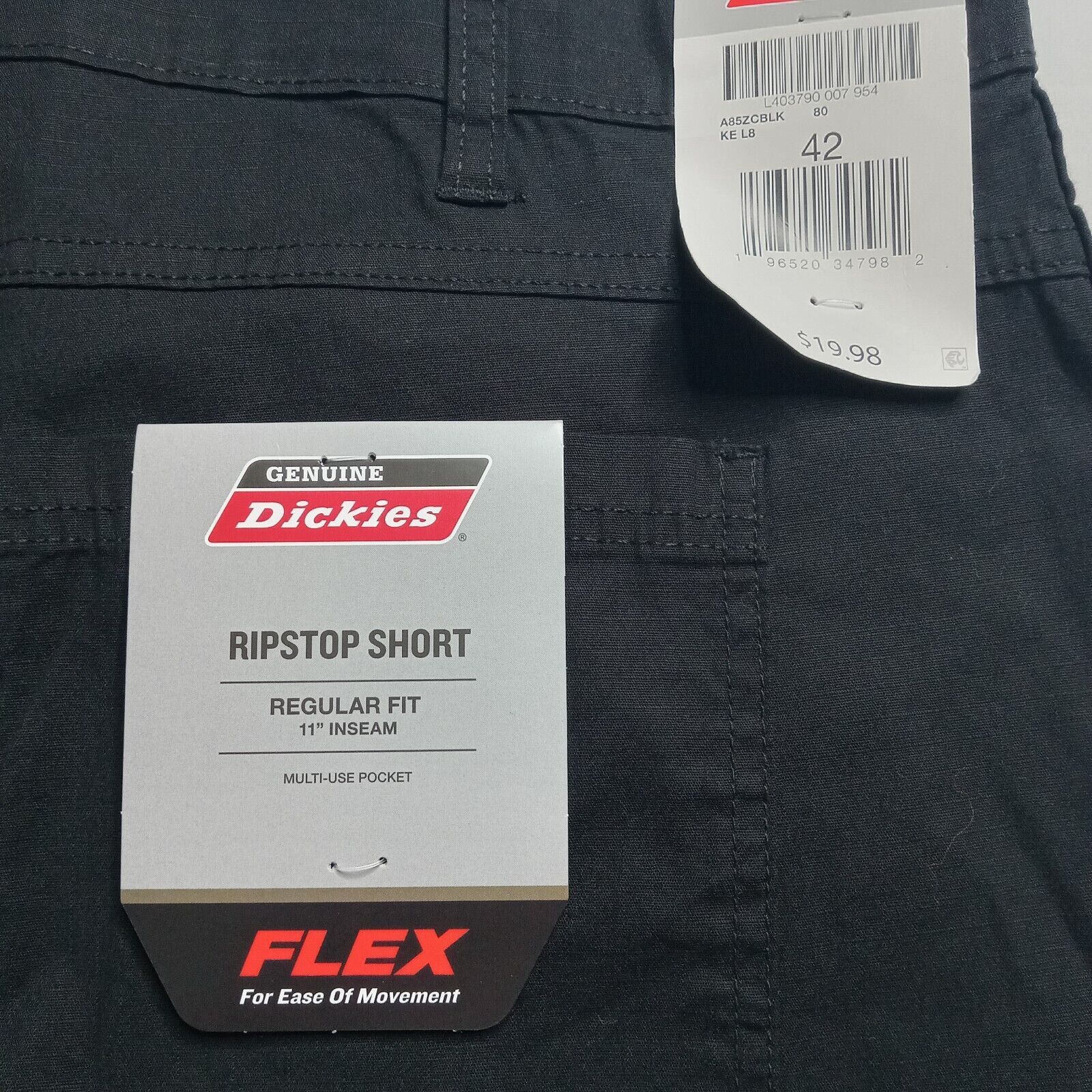 Dickies Dickies Ripstop Shorts Men's 42 Black Regular Fit 11" Inseam Size US 42 / EU 58 - 4 Thumbnail