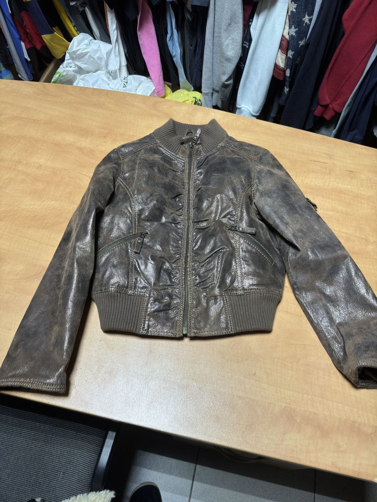 If Six Was Nine × Japanese Brand × Le Grande Bleu (L.G.B.) Vintage Japanese Ifsixwasnine Style Leather Bomber Jacket Size US S / EU 44-46 / 1 - 4 Thumbnail
