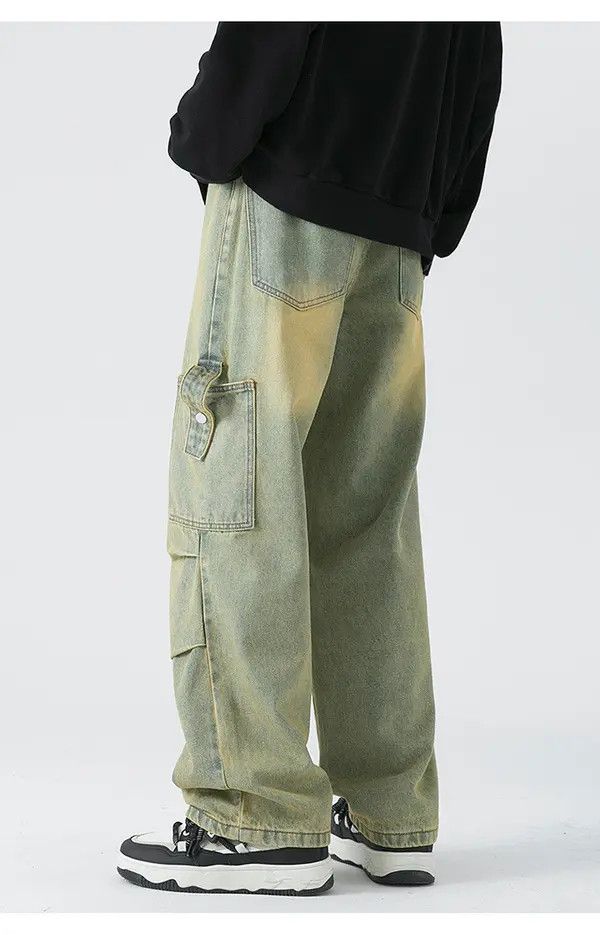 Japanese Brand Washed distressed vintage workwear straight-leg casual jeans Size US 32 / EU 48 - 7 Thumbnail