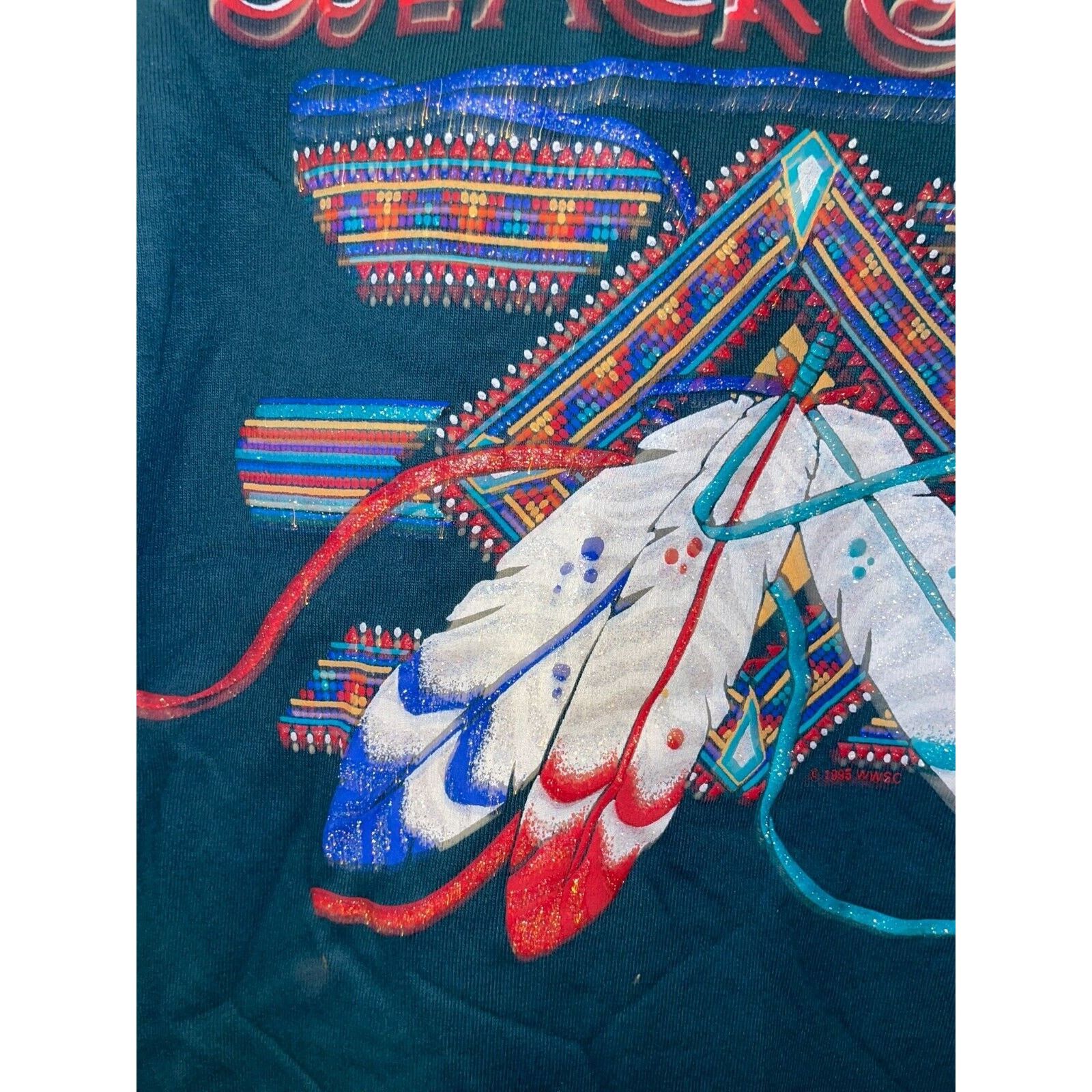 Jerzees 90s Black Hills Native American Tribal Green Shirt Graphic Size US L / EU 52-54 / 3 - 4 Thumbnail