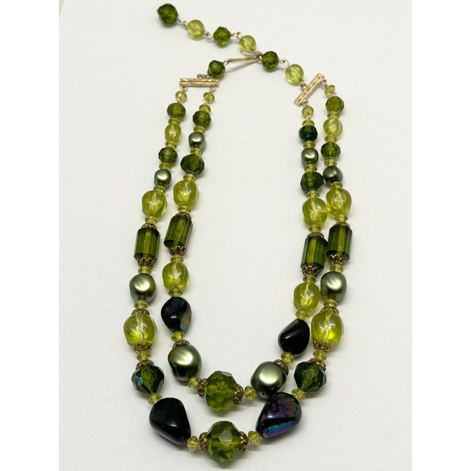 Vintage West Germany Vintage Green Beaded Necklace Size ONE SIZE - 4 Thumbnail
