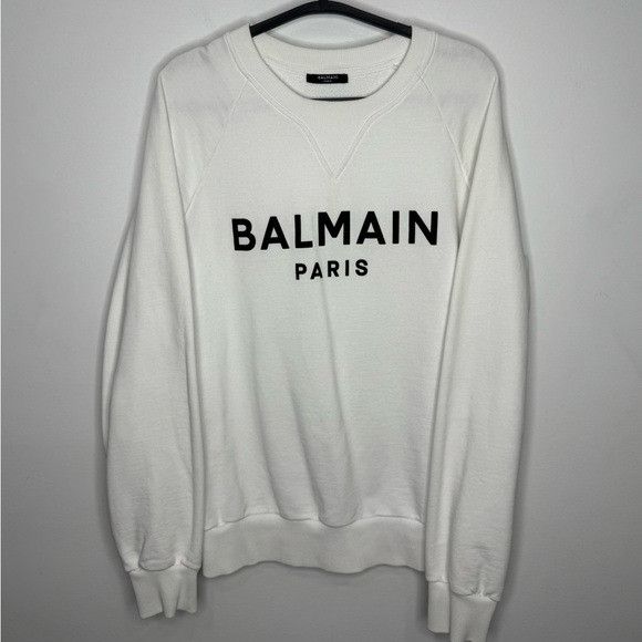 Balmain Balmain Paris Printed Sweatshirt White Men’s Medium Size US M / EU 48-50 / 2 - 2 Thumbnail