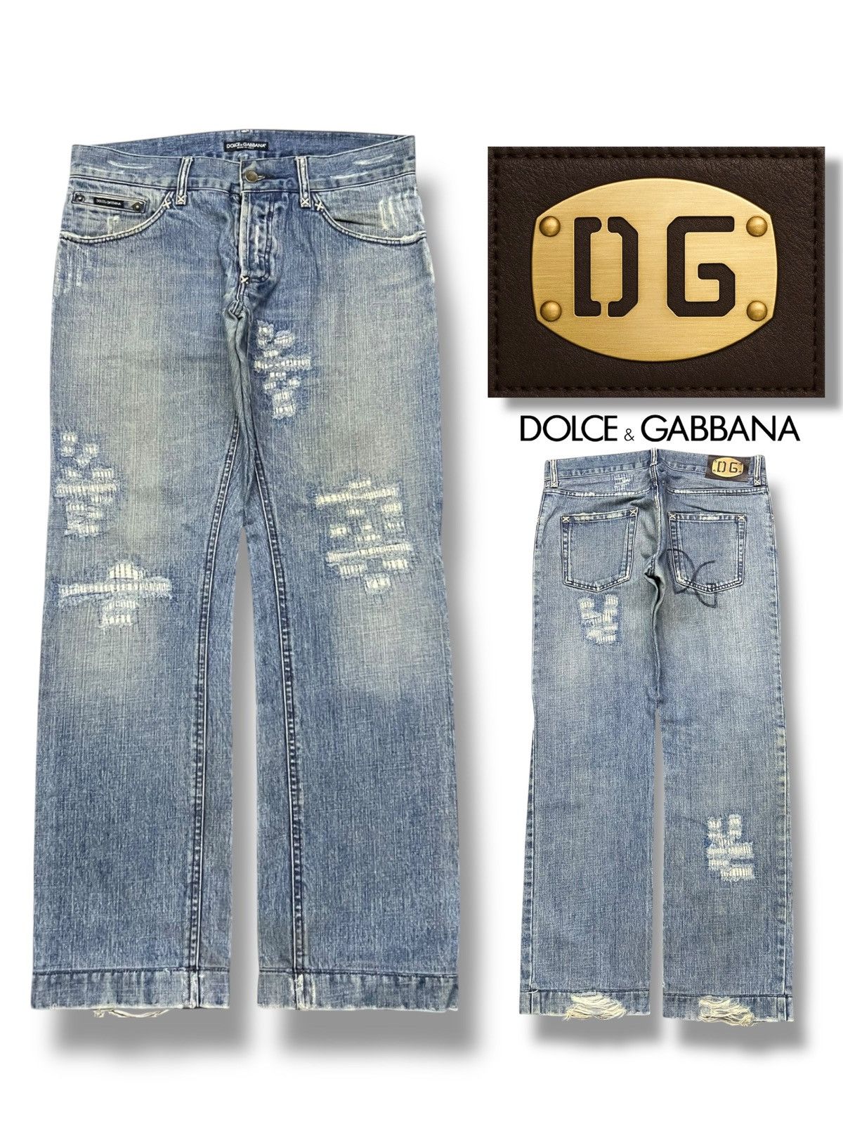 Dolce & Gabbana Vintage Dolce & Gabbana Italian Designer - Distressed Denim Size US 35 - 1 Thumbnail