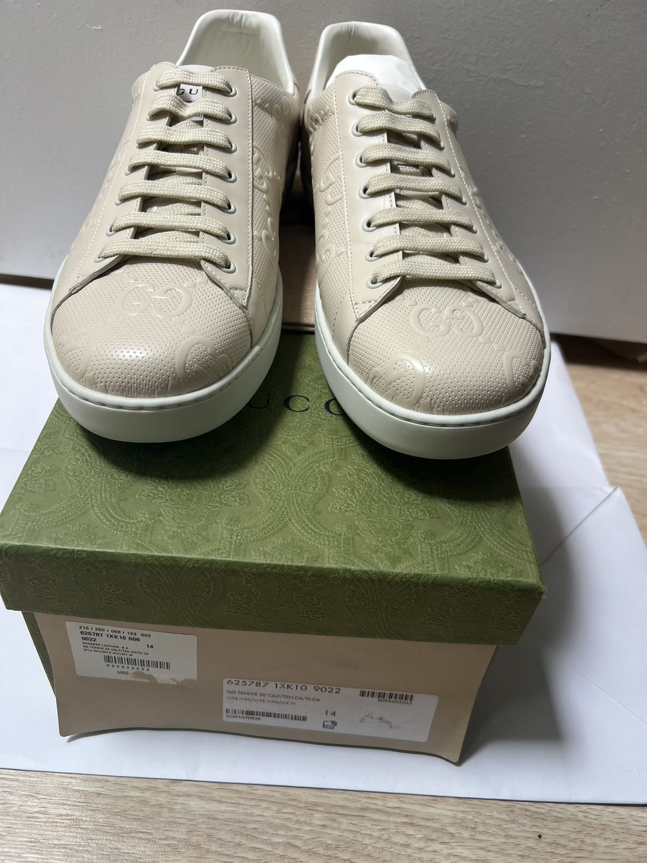 GUCCI Calfskin GG Tennis Embossed Mens Ace