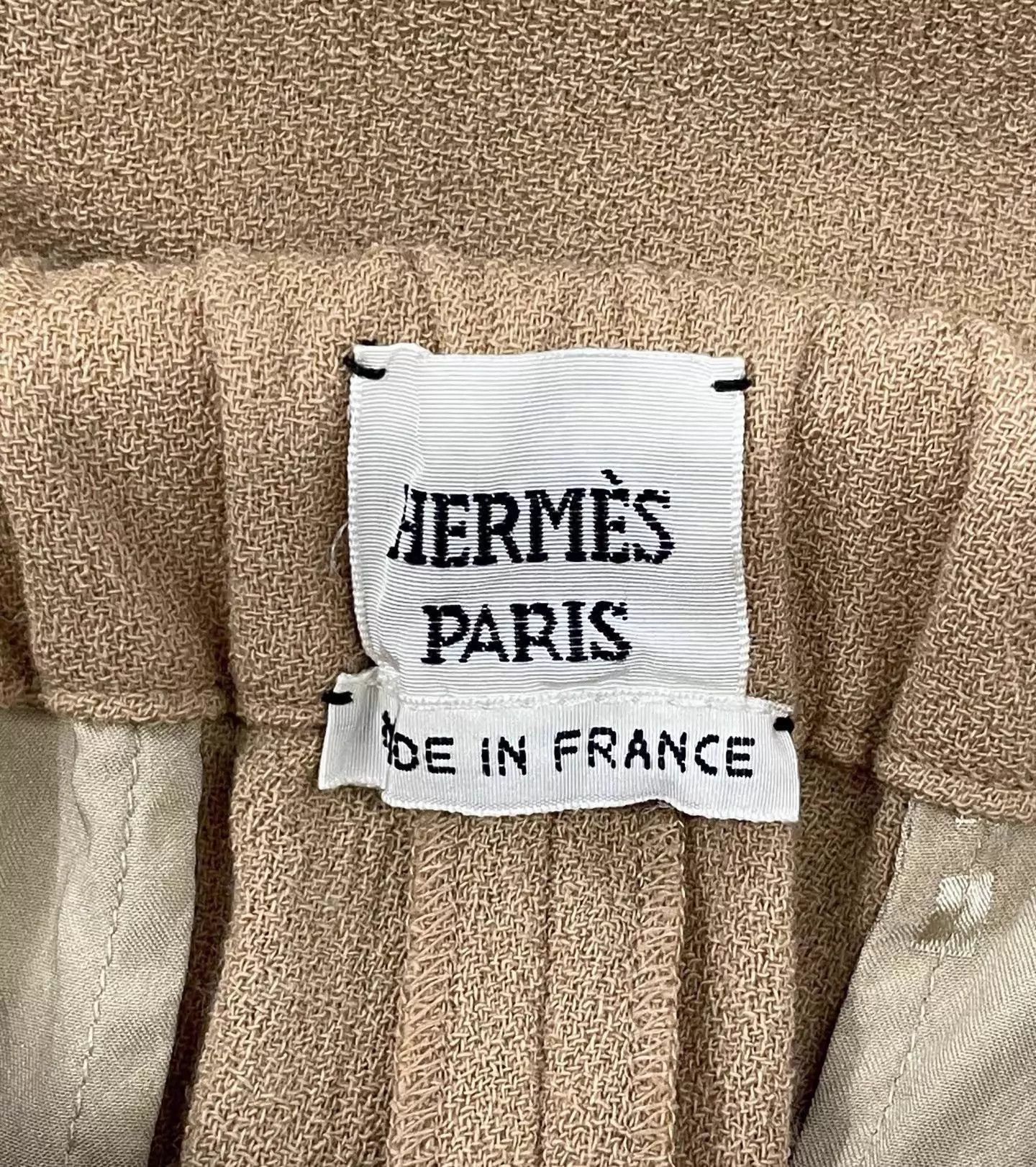 Hermes Hermes Camel Wide-Leg Pants 34 Size 25" / US 0 / IT 36 - 5 Thumbnail