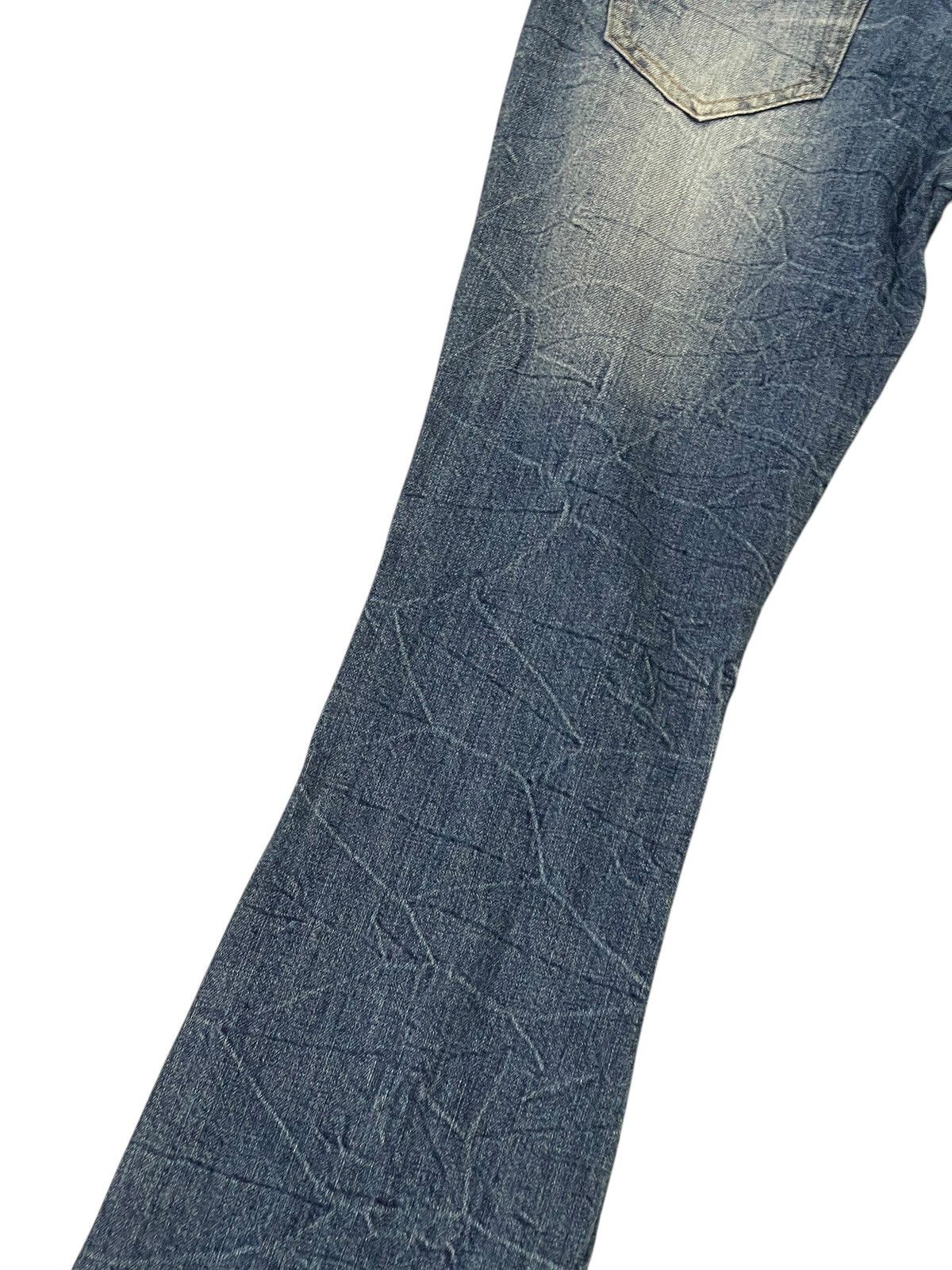 Japanese Brand Flare Jeans Unknown Washed Denim Distress Boot Cut 1🟦1 Size US 29 - 15 Thumbnail