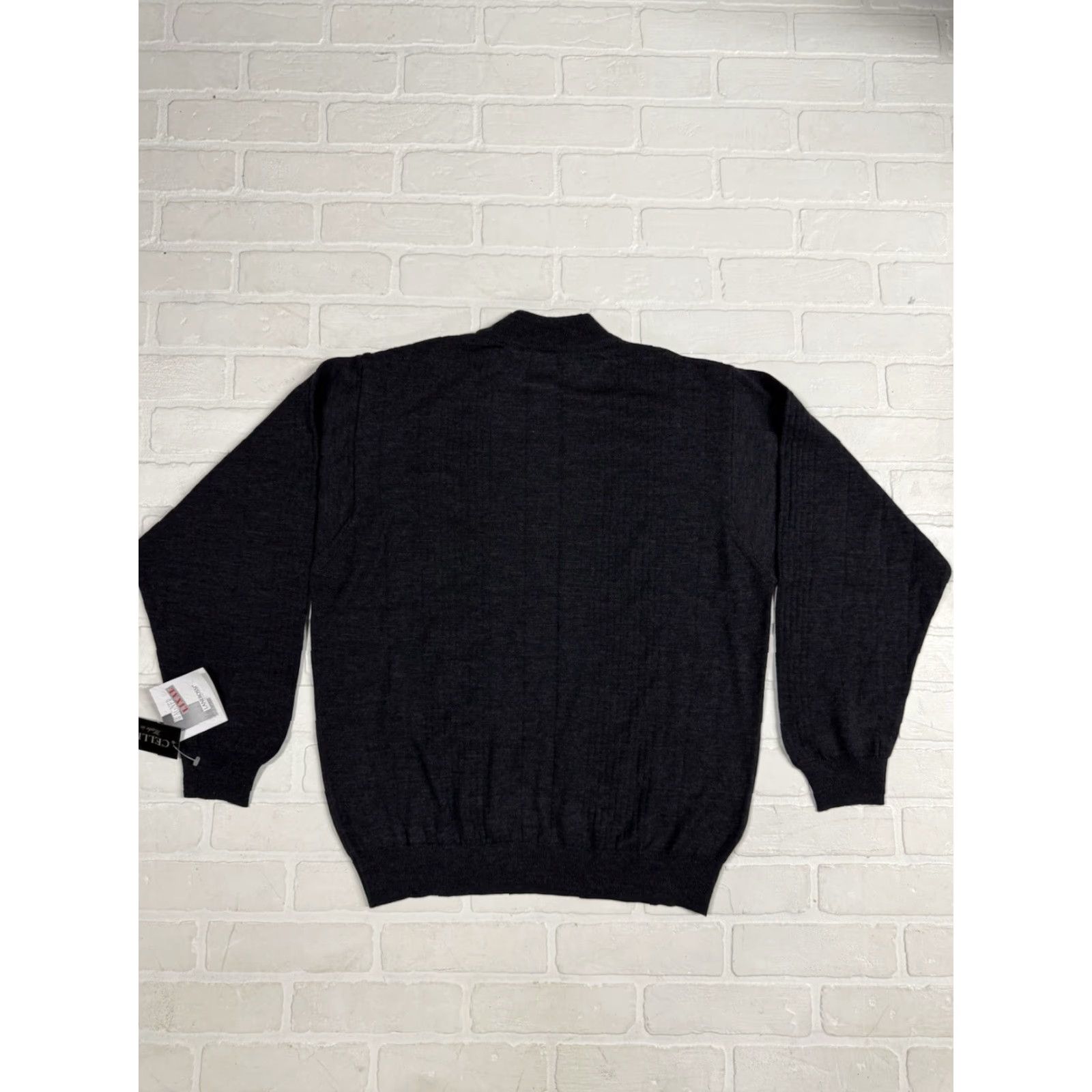 Vintage Cellinni Pullover Wool Sweater Men M NWT Merino Wool Charcoal Gray Italy Size US M / EU 48-50 / 2 - 7 Thumbnail