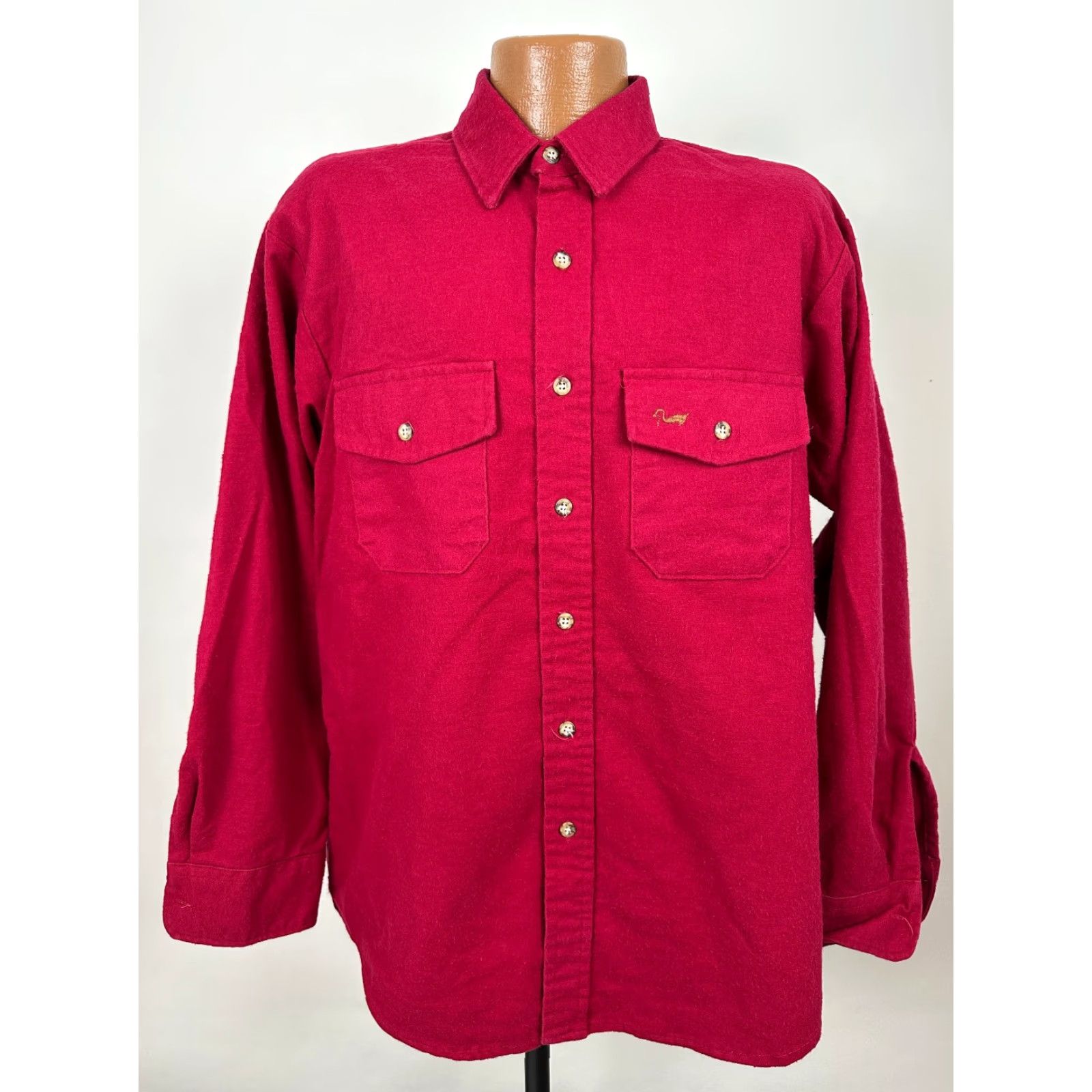Lumberjack VINTAGE Duxbak Chamois Flannel Shirt XL Red Heavy Cotton Lumberjack Work Mens Size US XL / EU 56 / 4 - 2 Thumbnail