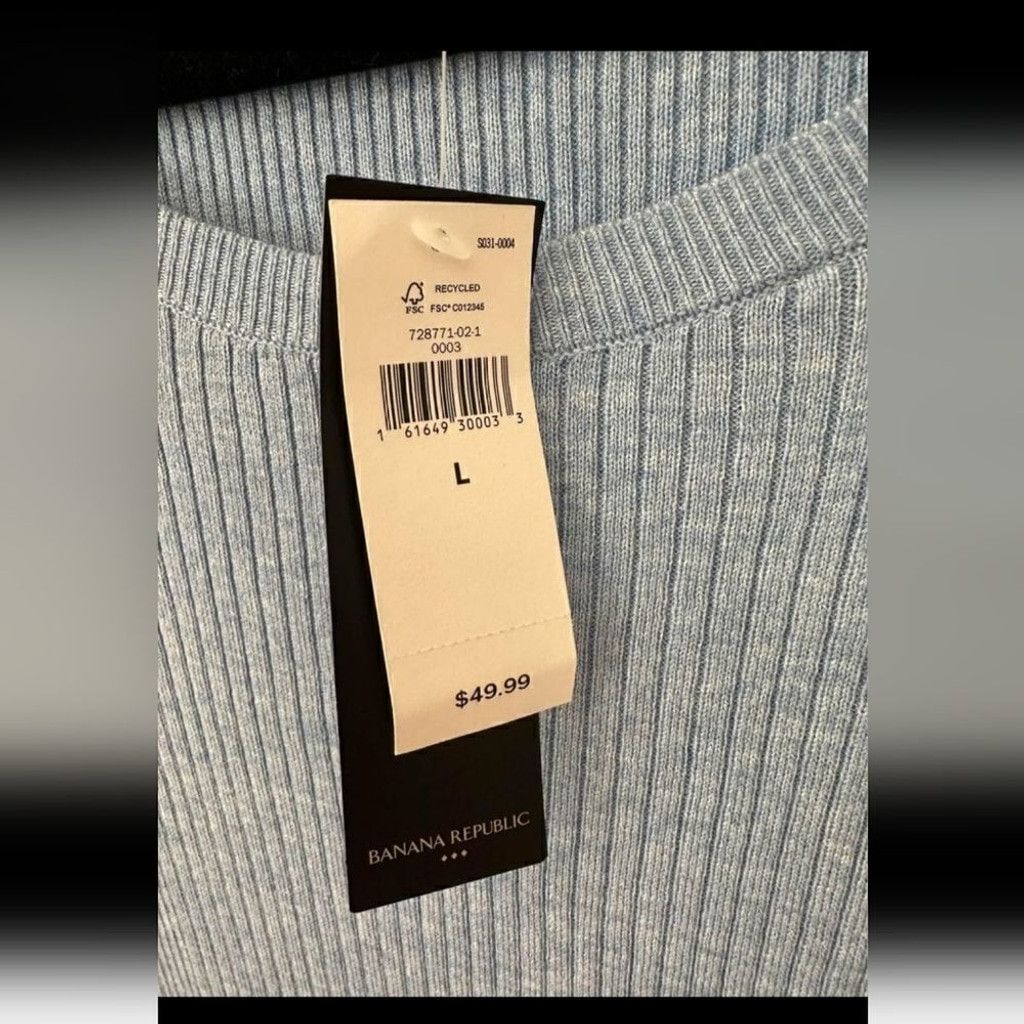 Banana Republic Banana Republic Women's Thin Ribbed Viscose Sweater Size L / US 10 / IT 46 - 4 Thumbnail