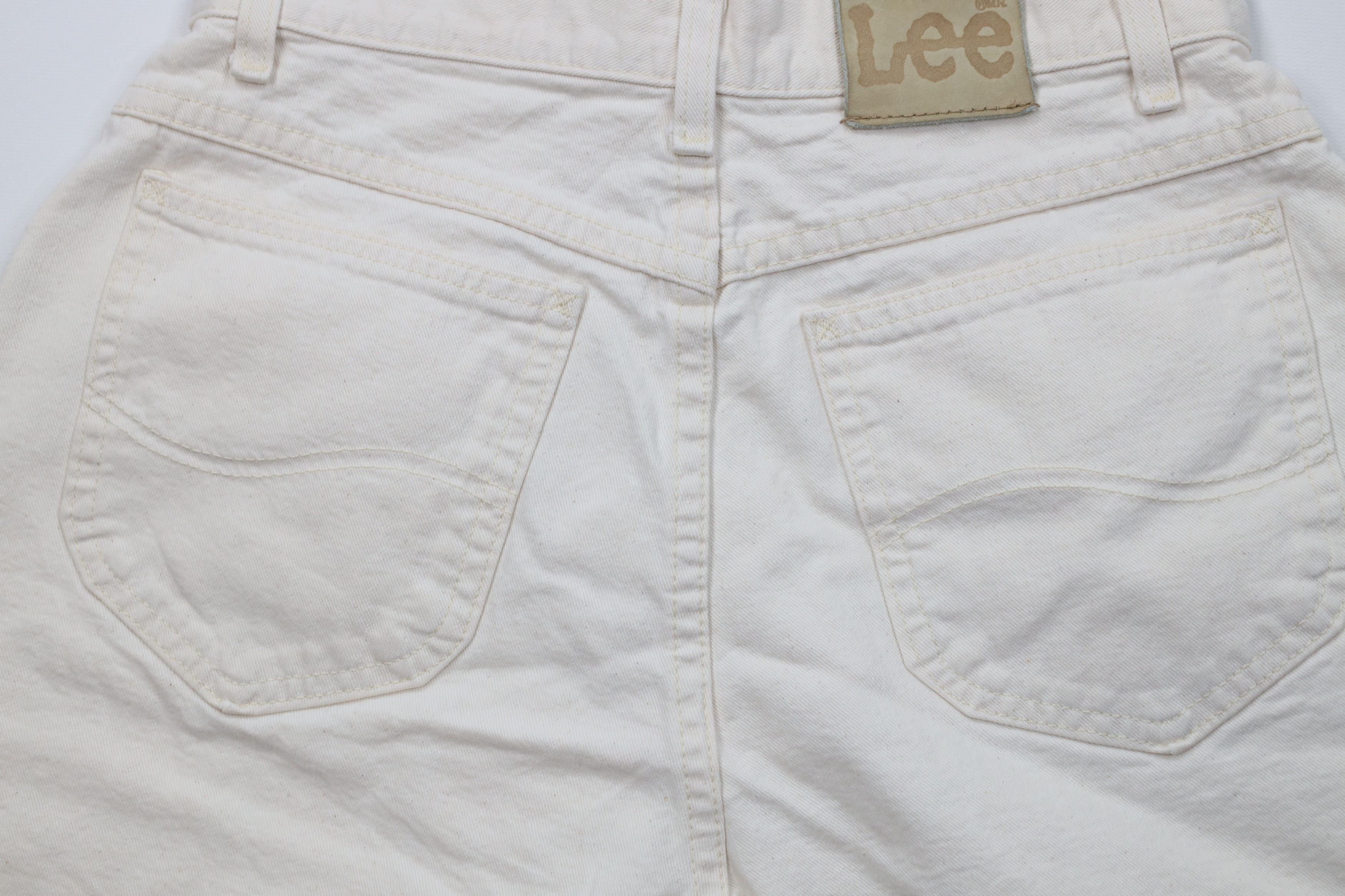 Lee Vintage 90s Lee Fit Denim Jean Shorts Jorts Cream Cotton USA Size 32" / US 10 / IT 46 - 10 Thumbnail