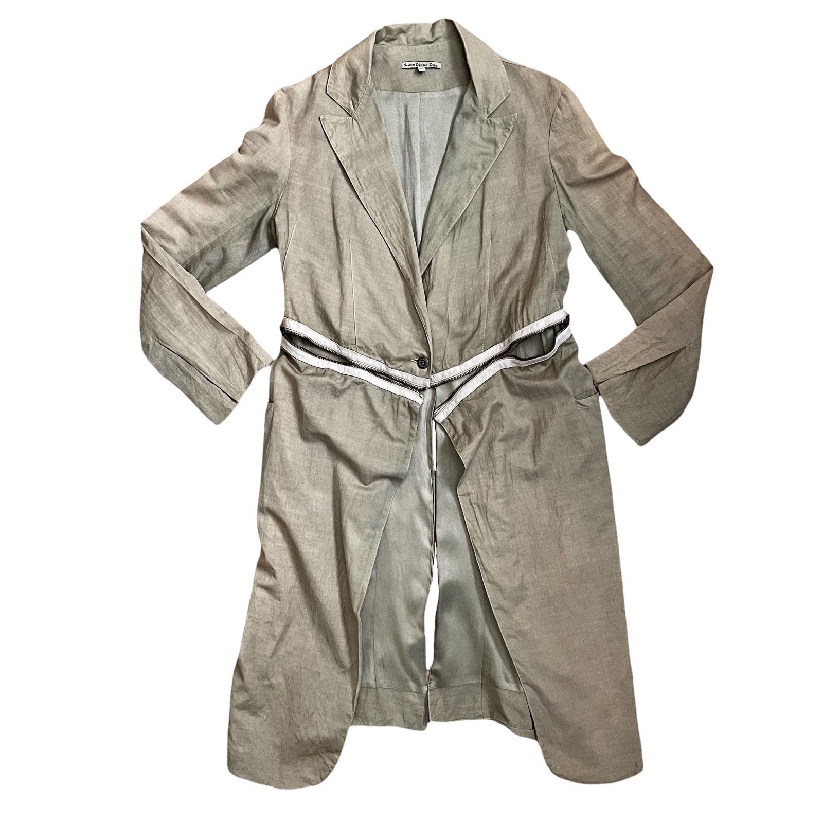 Sandrine Philippe Sandrine Philippe Beige Paneled Zip Waist Deconstructed Coat Size S / US 4 / IT 40 - 5 Thumbnail