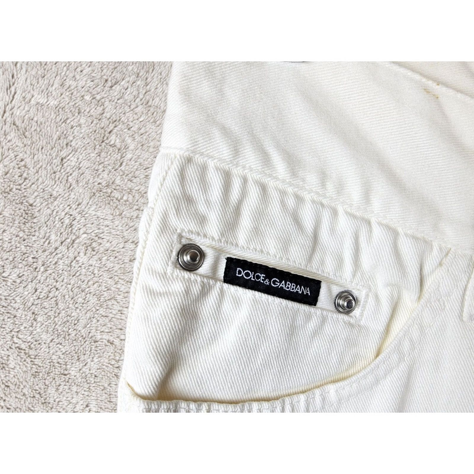 Dolce & Gabbana Dolce&Gabbana Jeans Women Rhinestone Pocket Beige 38 Size 38 Straight Pockets Vintage? (remove question) Size 26" / US 2 / IT 38 - 5 Thumbnail