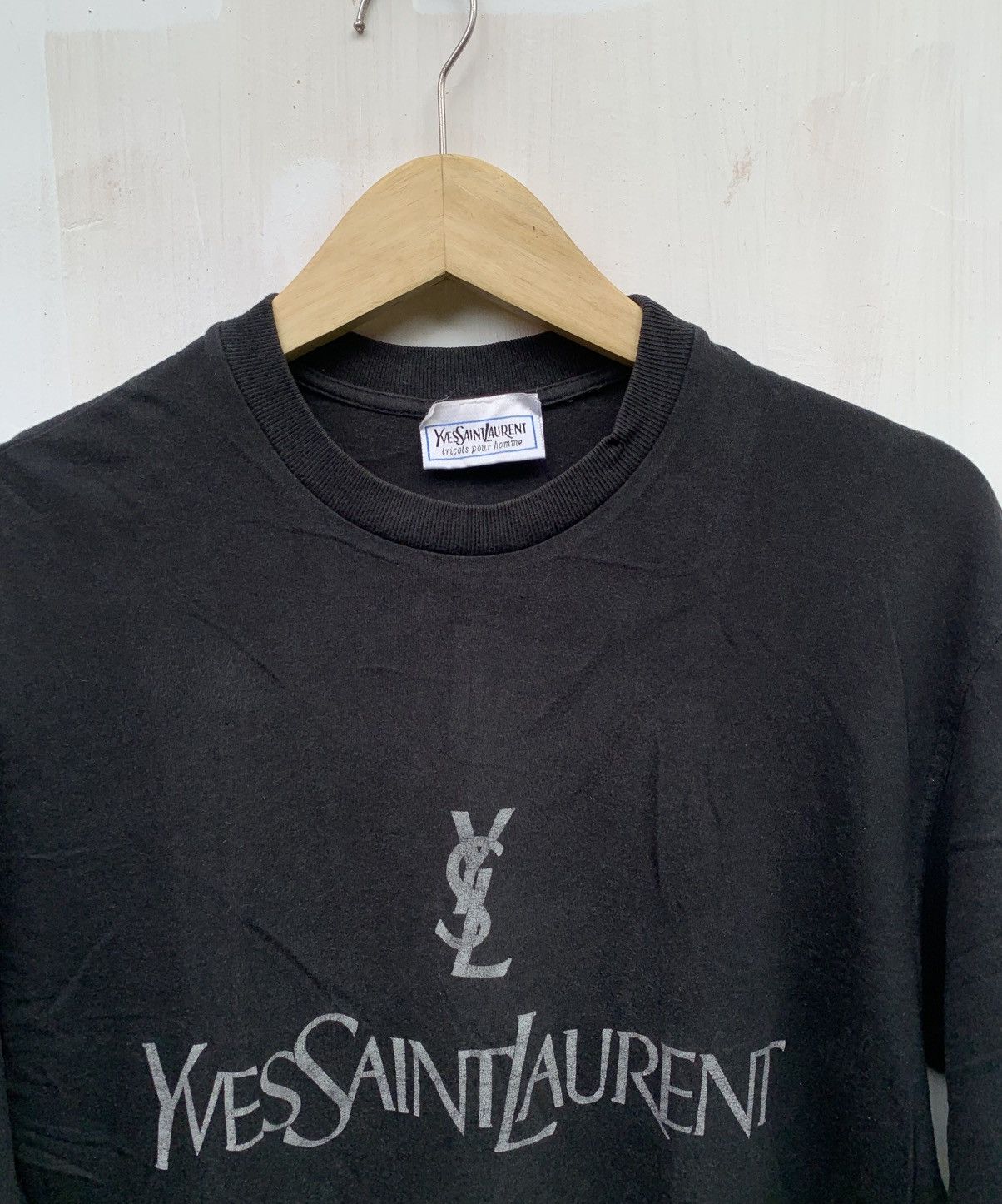 Vintage Yves saint laurent spell out graphics print Size US L / EU 52-54 / 3 - 2 Thumbnail