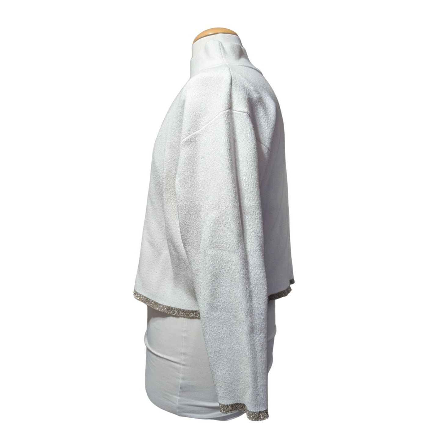 Unknown London Maeve Anthropologie Cropped Sweatshirt Cream Women's S USED Size S / US 4 / IT 40 - 2 Thumbnail