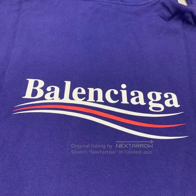 Balenciaga Balenciaga Blue Coke Hooded Sweatshirt/M Size Size US M / EU 48-50 / 2 - 9 Thumbnail