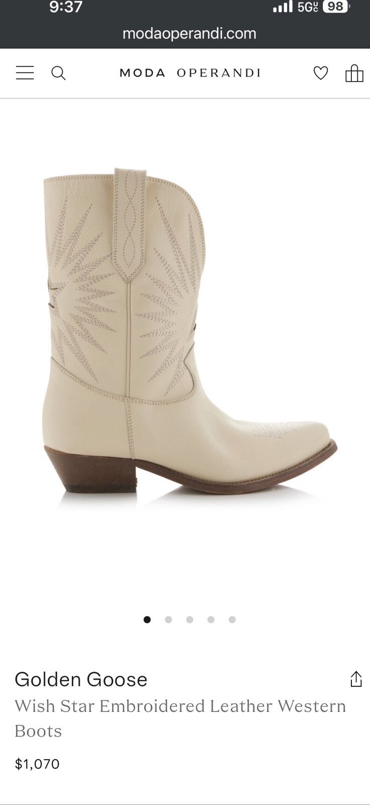 Golden Goose Golden Goose Wish Star Embroidered Leather Western Boots Size US 8 / IT 38 - 1 Thumbnail
