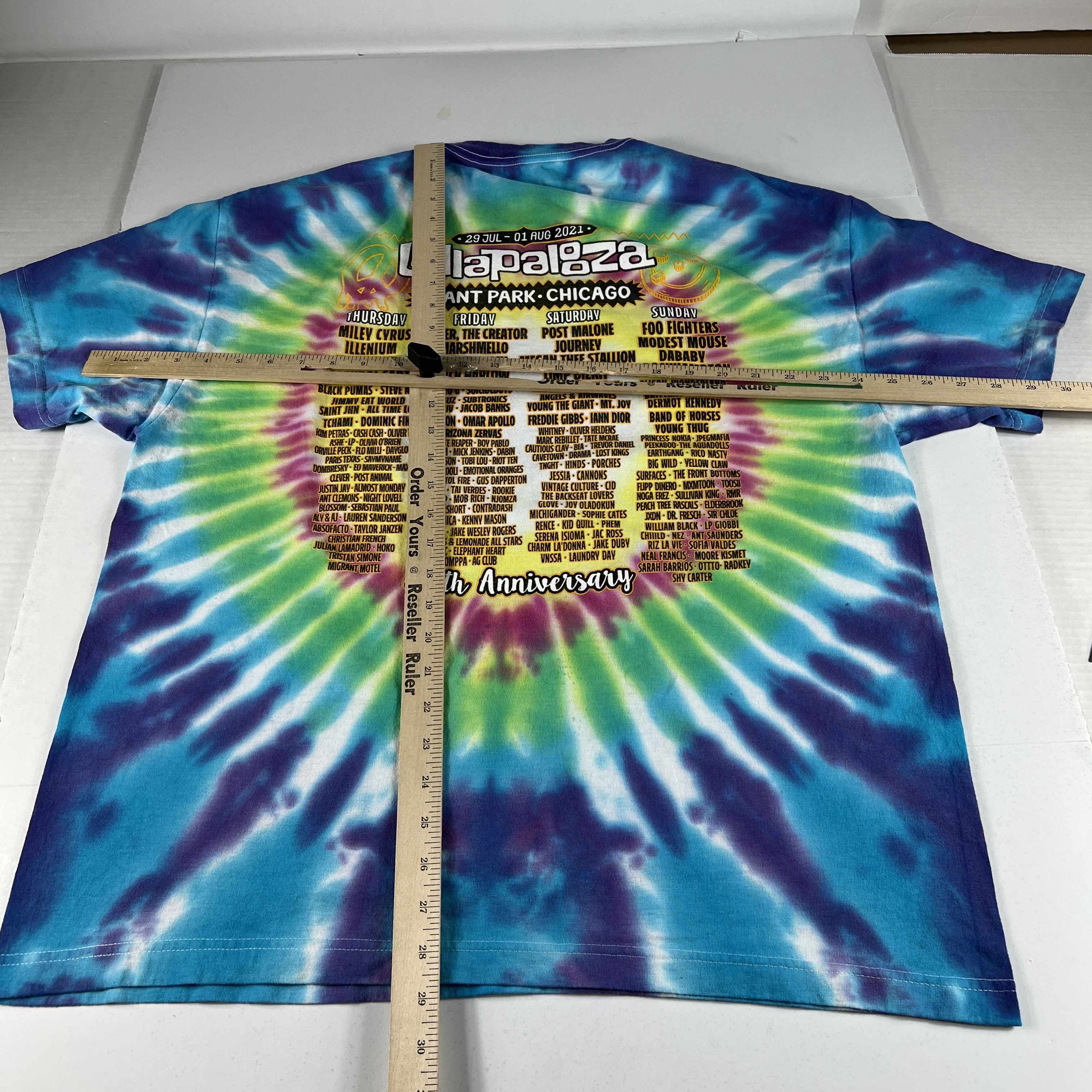 Other Lollapalooza 30 Anniversary Shirt Blue Tie Dye Short Sleeve Size US XL / EU 56 / 4 - 11 Thumbnail