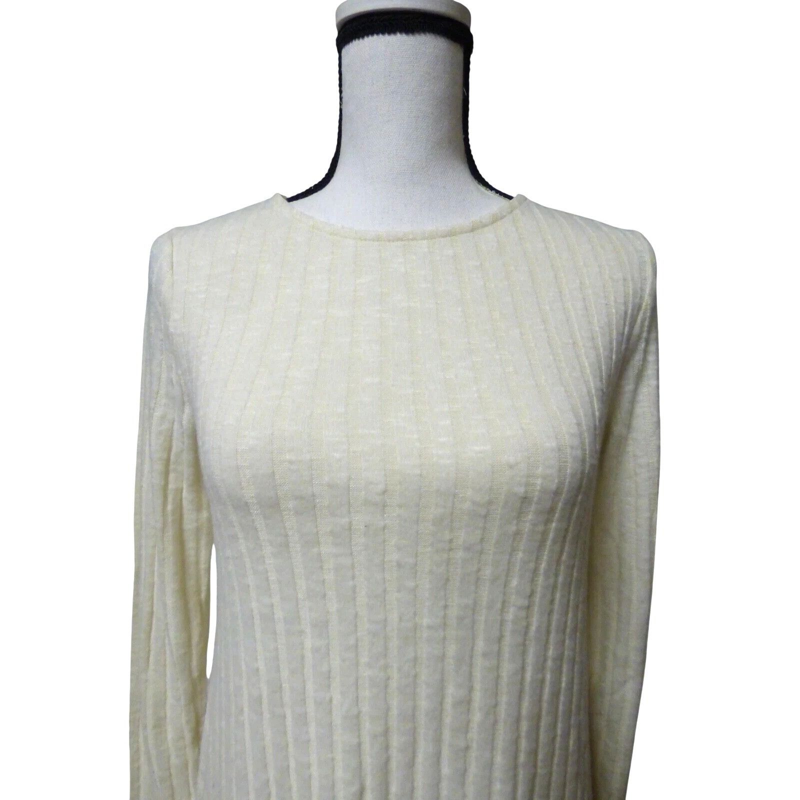 Style & Co Style & Co Hacci Ribbed Brushed Swing Dress, Vanilla Bean, S Size S / US 4 / IT 40 - 4 Thumbnail