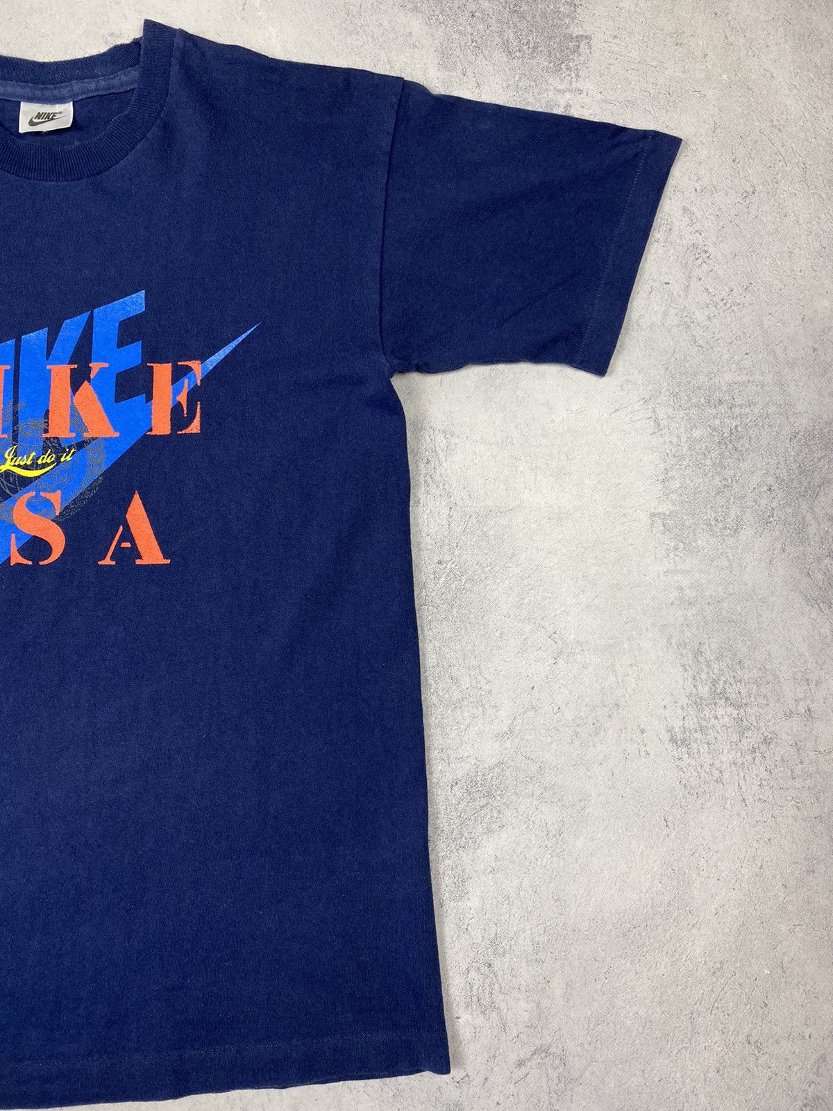 Nike × Vintage Vintage 90s Nike USA Just Do It Big Logo Rare T Shirt Tee Size US L / EU 52-54 / 3 - 5 Thumbnail
