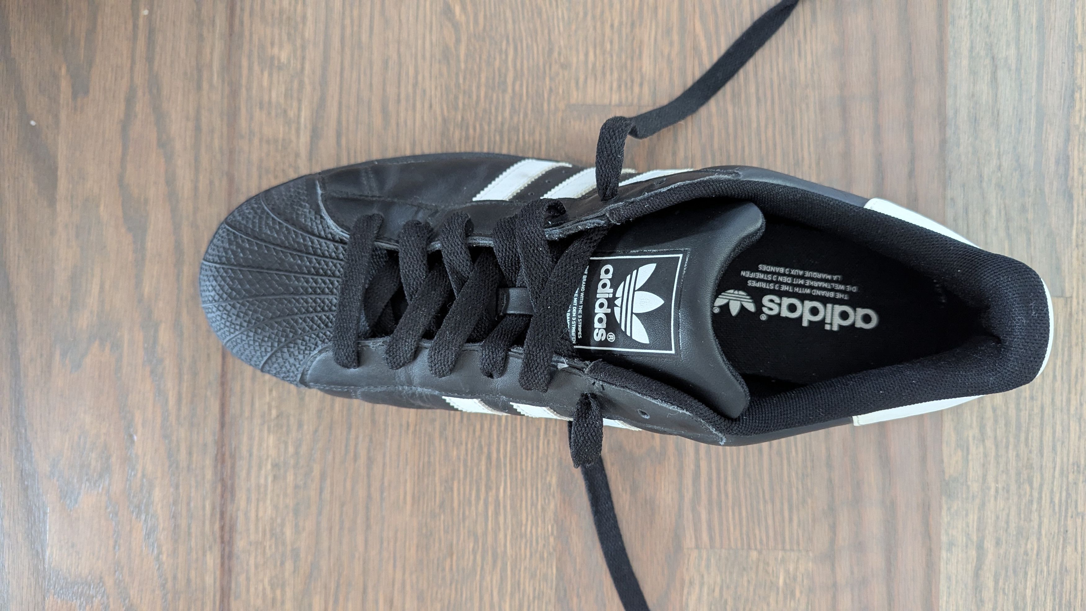Adidas Adidas Black White Superstar II Size US 12 / EU 45 - 2 Thumbnail
