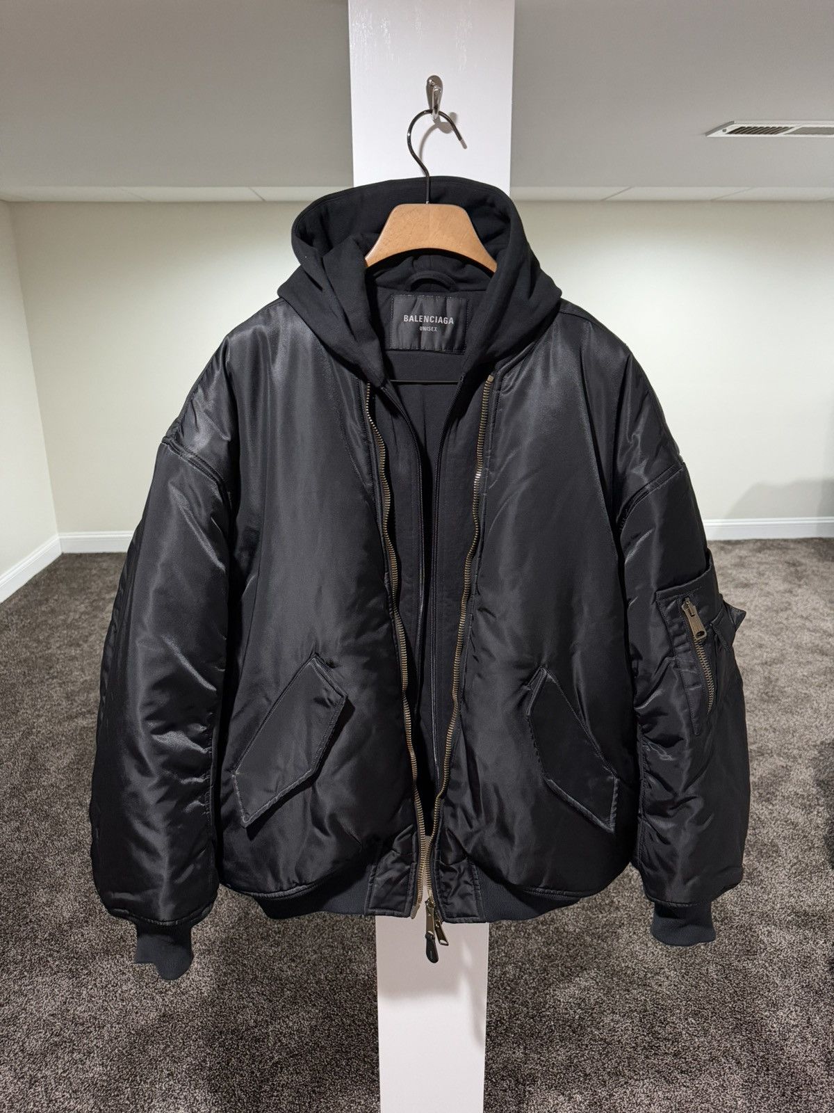 Balenciaga Balenciaga SS23 Demna All In Hoodie / Nylon Bomber Jacket Size US XL / EU 56 / 4 - 2 Thumbnail