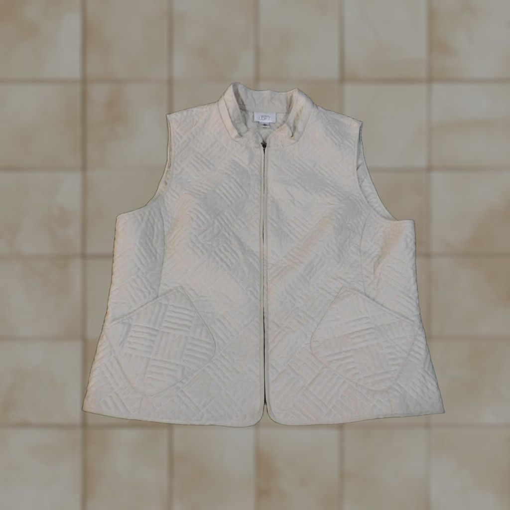 Ann Taylor Loft Vest XL Beige Sleeveless Jacket Womens Polyester Lined Outdoor Ann Taylor Loft Baggy Regular Solid Beige Vest Outdoor Womens XL Clothing Size XL / US 12-14 / IT 48-50 - 1 Thumbnail