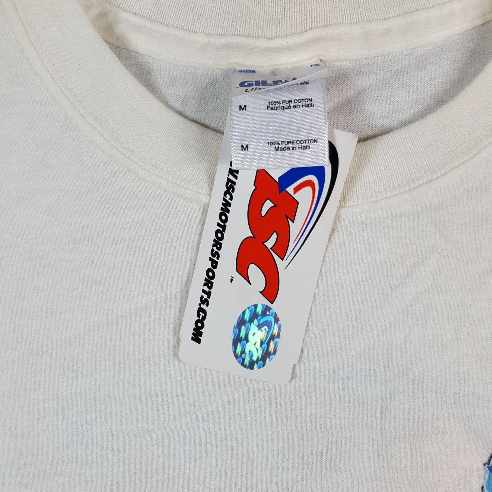 Gildan VINTAGE Orbitz 300 Daytona NASCAR Racing Race Tee Men's M T-Shirt White Cotton Logo Embroidered 90s 00s Y2K VTG Mens Size US M / EU 48-50 / 2 - 5 Thumbnail