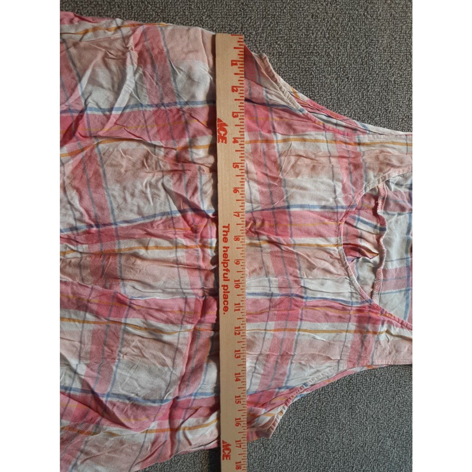 Pinko a.n.a Blouse Shirt Sleeveless Pink Plaid V-Neck Women L Large Casual Shirt Top Size L / US 10 / IT 46 - 3 Thumbnail