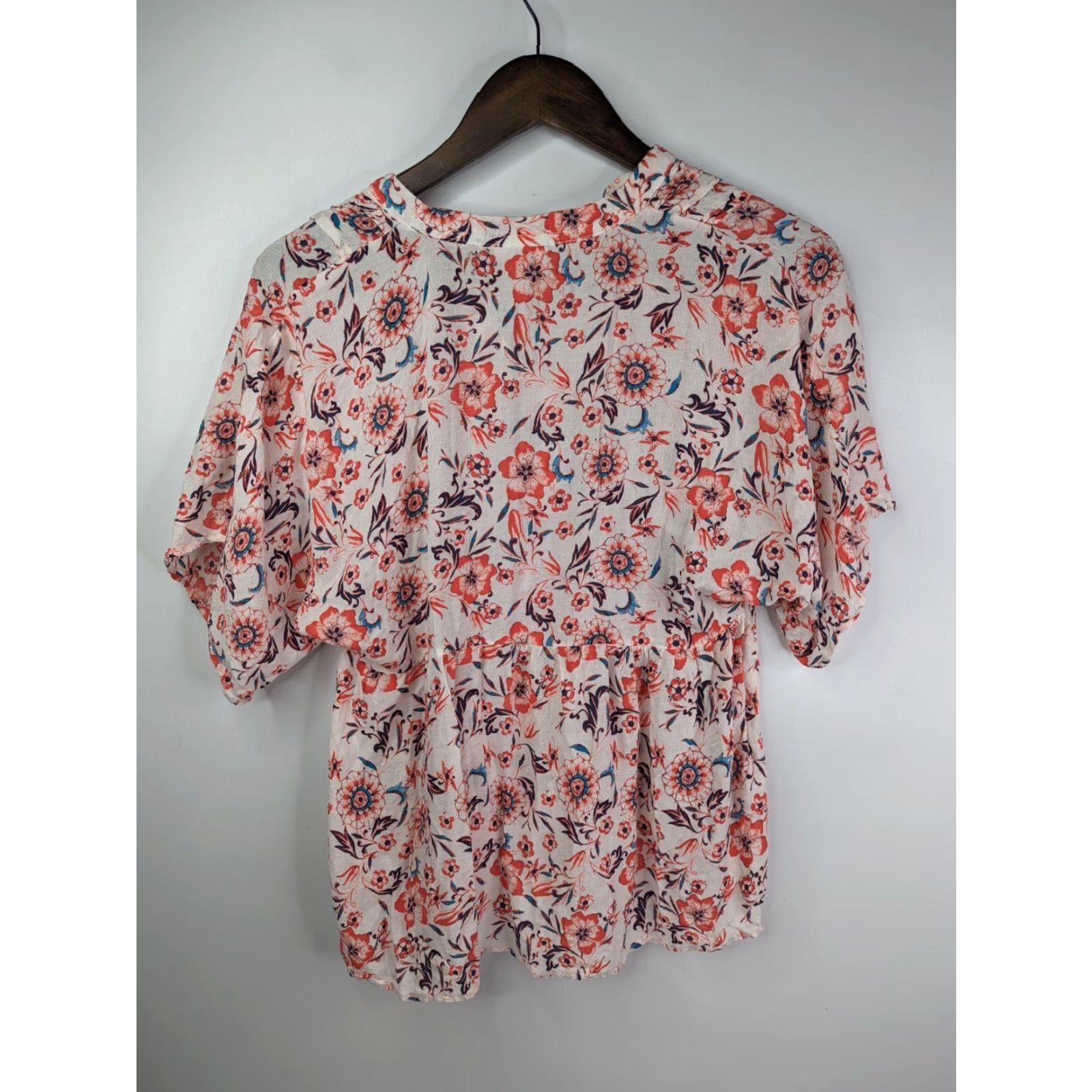 Vintage Knox Rose Blouse Women's XS Button-Up Tunic Short Sleeve Boho Floral Pink Size XS / US 0-2 / IT 36-38 - 4 Thumbnail
