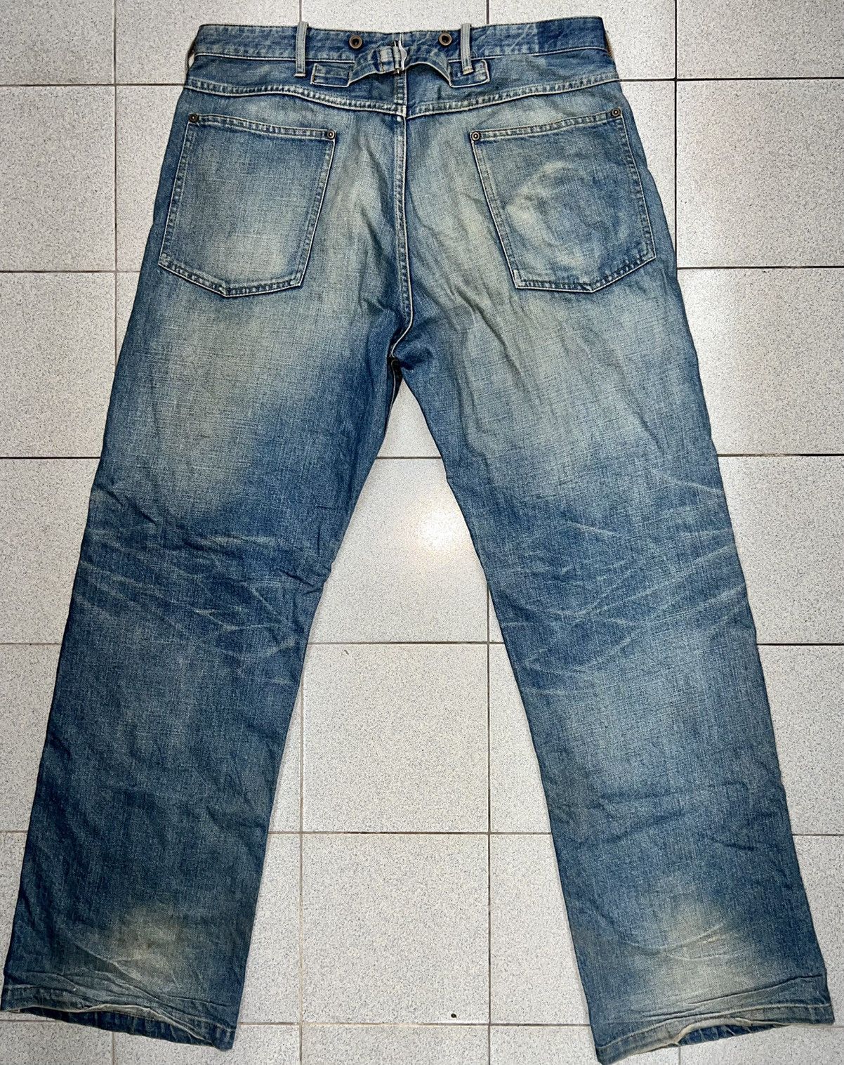 Beauty Beast × Japanese Brand VINTAGE SHIMAMURA BUCKLE BACK FLARE DENIM Size US 35 - 11 Thumbnail